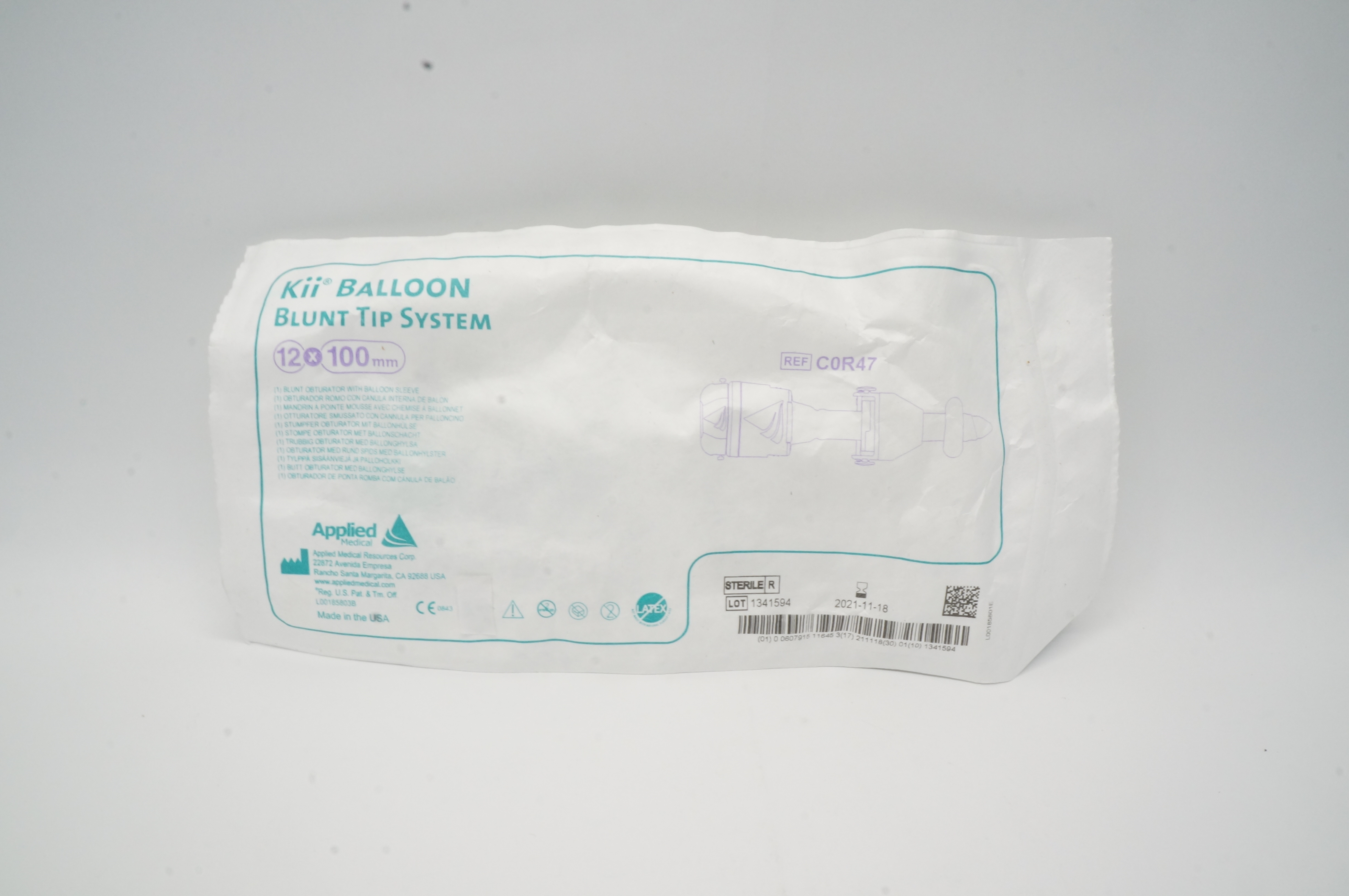 Applied Medical C0R47 Kii Blunt Obturator with Balloon Sleeve  12 x 100 mm