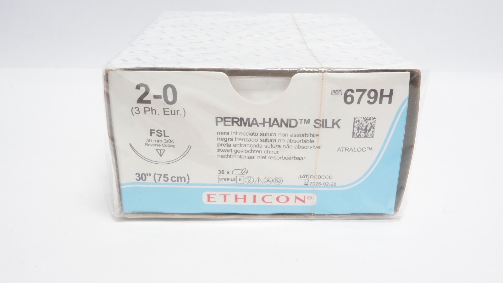 ETHICON 679H PERMA-HAND SILK Sutures 2-0 30" (75 cm) FSL - Box of 36