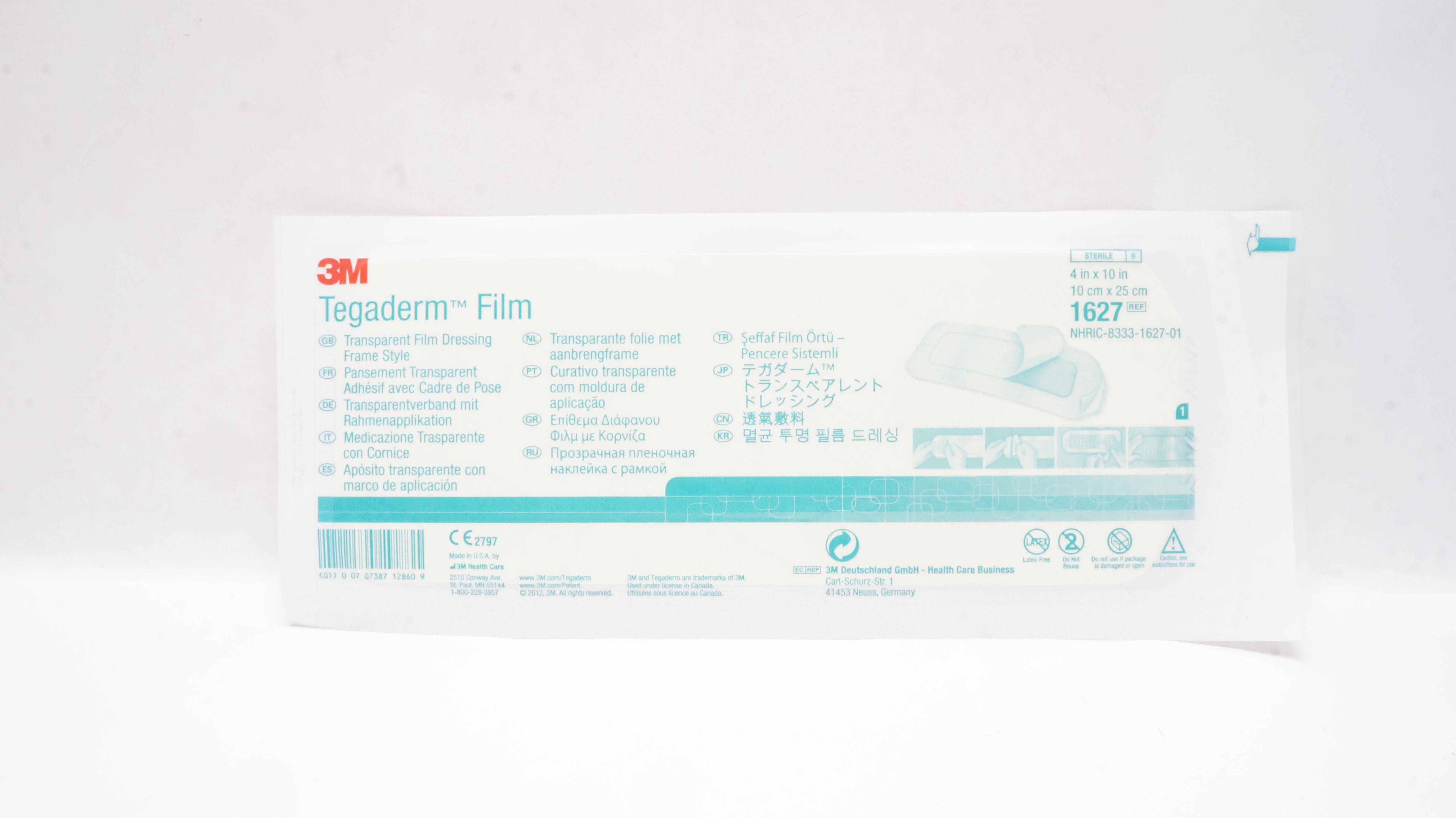 3M 1627 Tegaderm Transparent Film Dressing Frame Style 4inch x 10inch