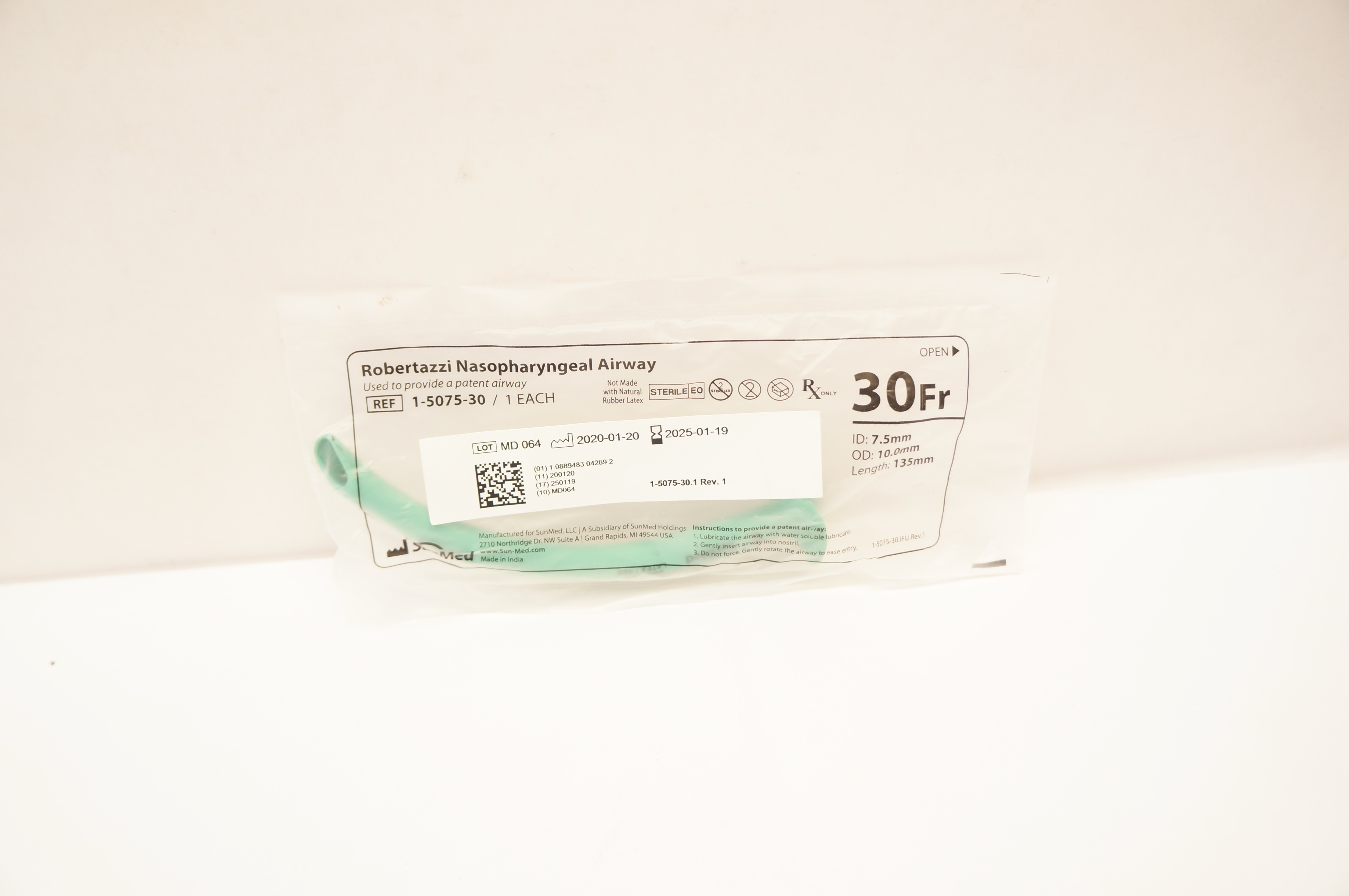 SunMed 1-5075-30 Robertazzi Nasopharyngeal Airway 30Fr.