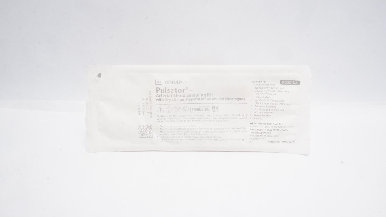 Smiths Medical 4084P-1 Pulsator Arterial Blood Sampling Kit 3ml