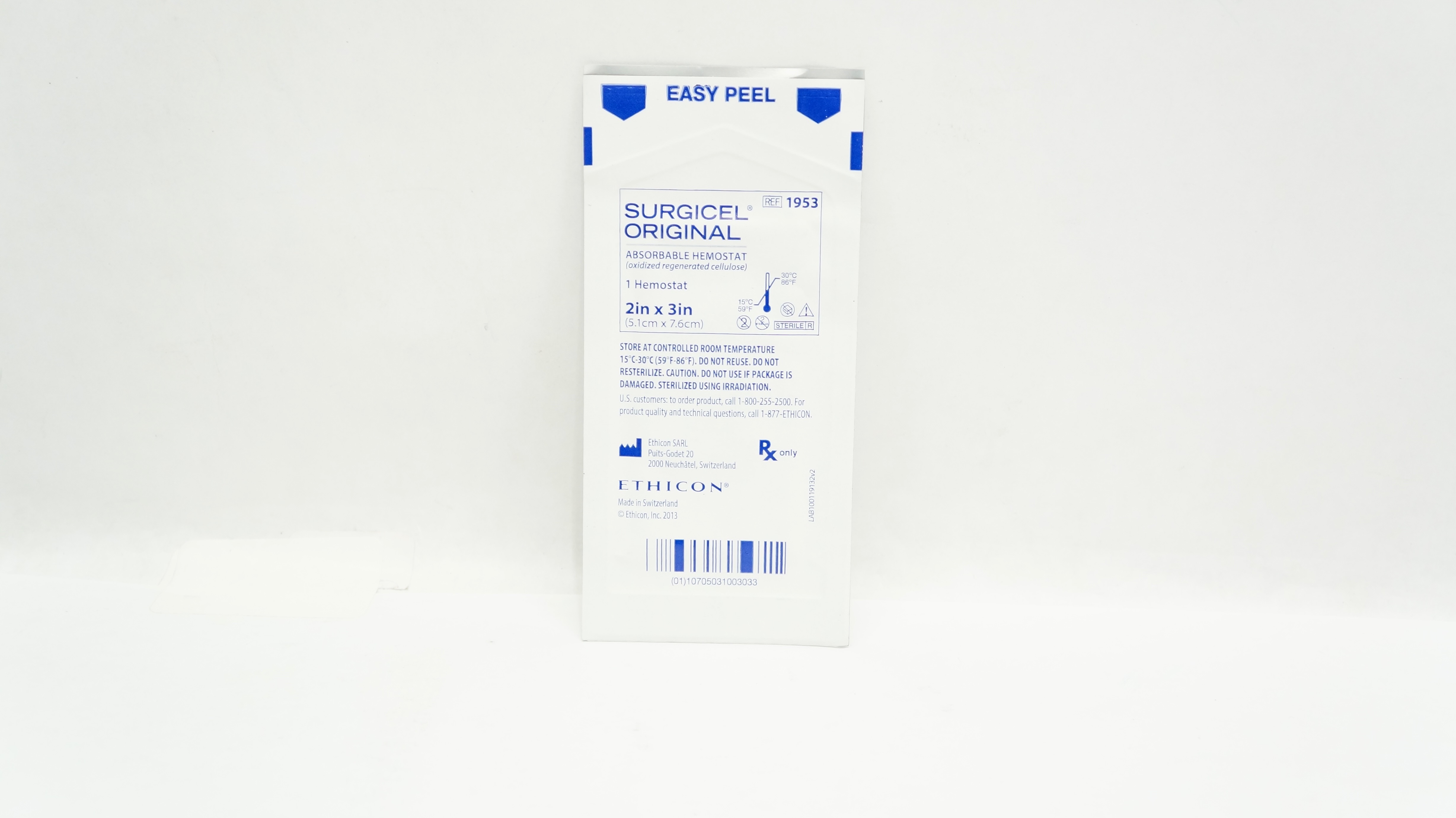 Ethicon 1953 Surgicel Original Absorbable Hemostat 2inch x 3inch