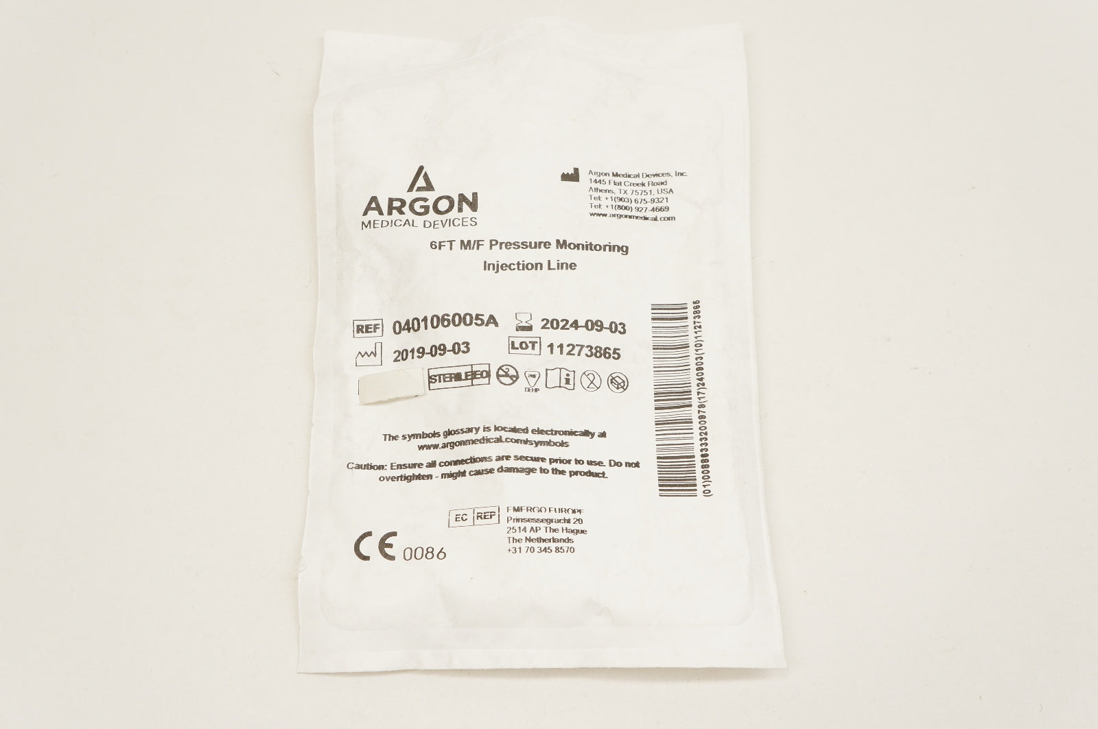 Argon 040106005A Line Monitoring Female/Male Luer 72inch