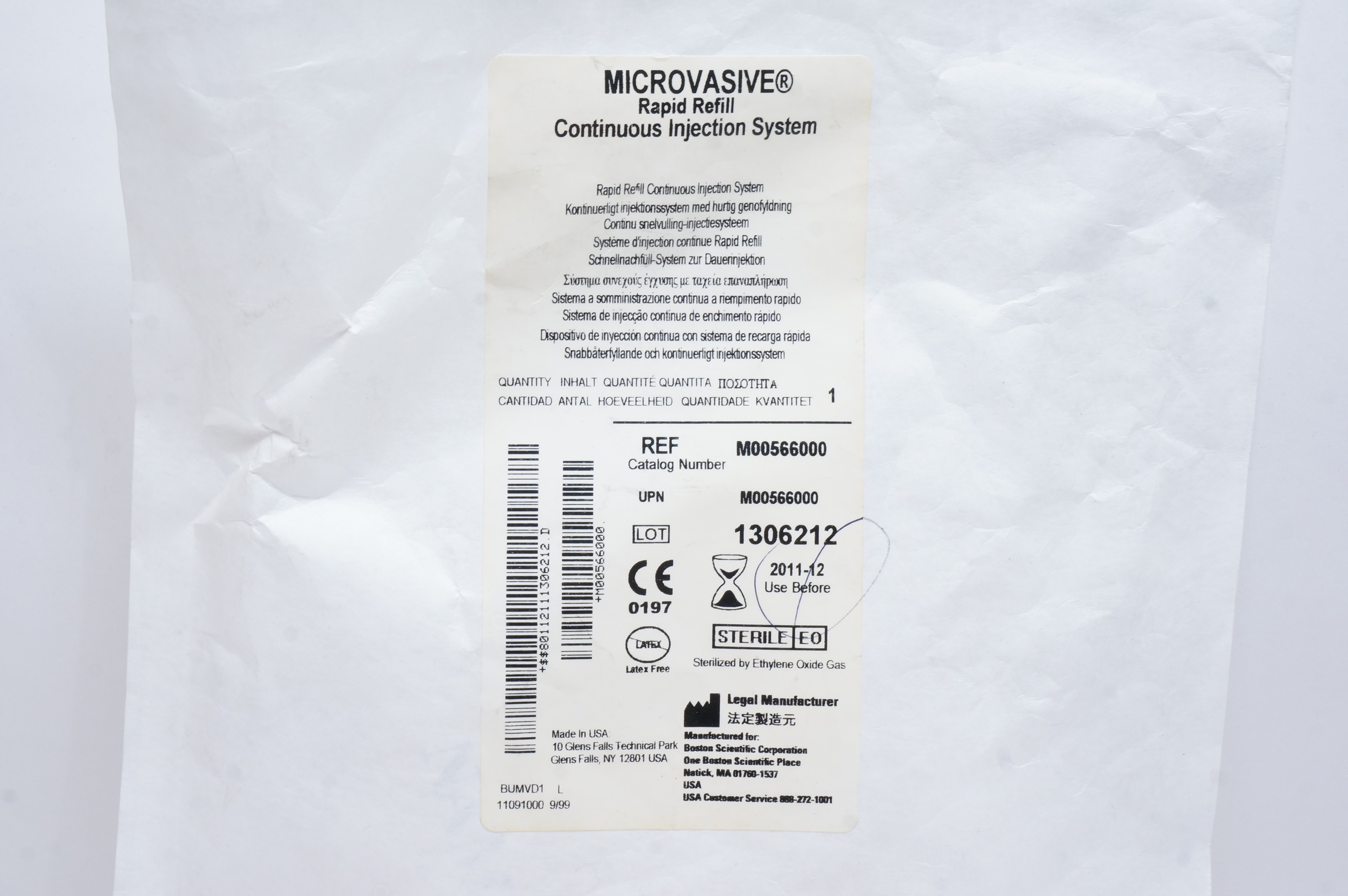 Boston Scientific M00566000 MICROVASIVE Rapid Refill Continuous Injection System