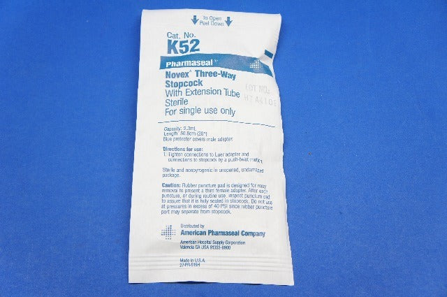 American Pharmaseal K52 Novex Three-Way Stopcock