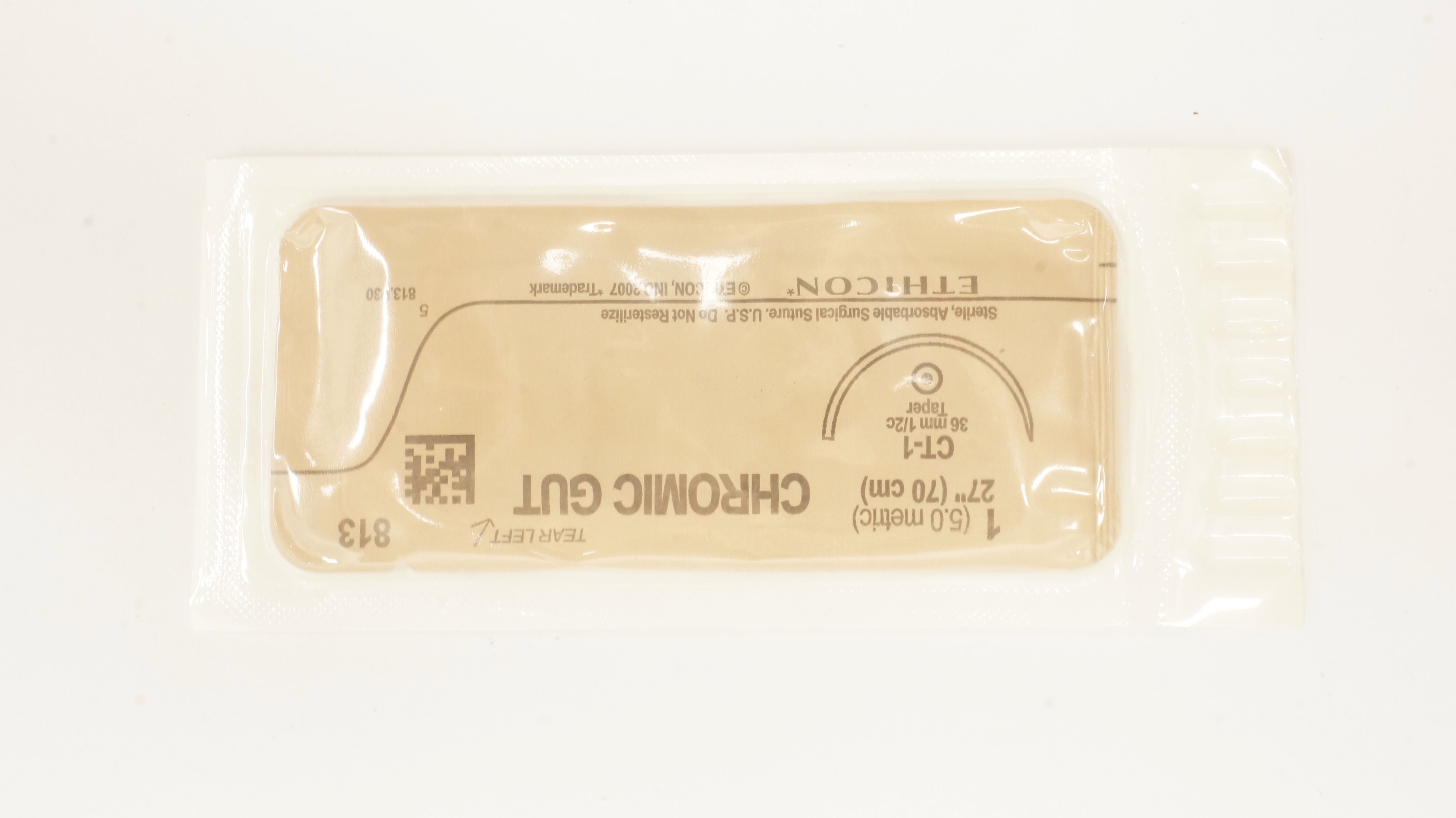 Ethicon 813 1 Chromic Gut CT-1 36mm 1/2c Taper 27inch (x)