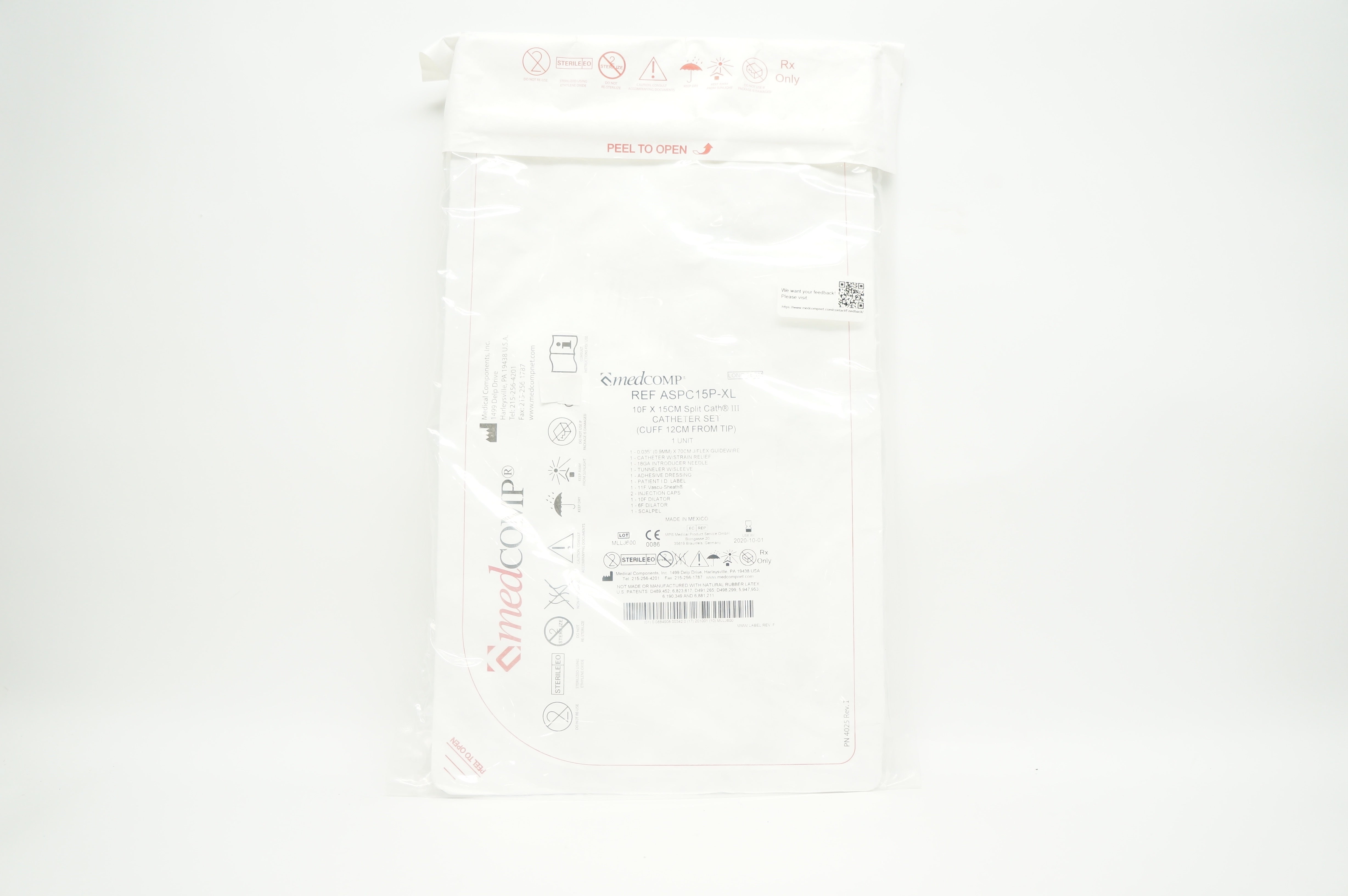 Medcomp ASPC15P-XL Split Cath lll Cath. Set 10F x 15cm (x)