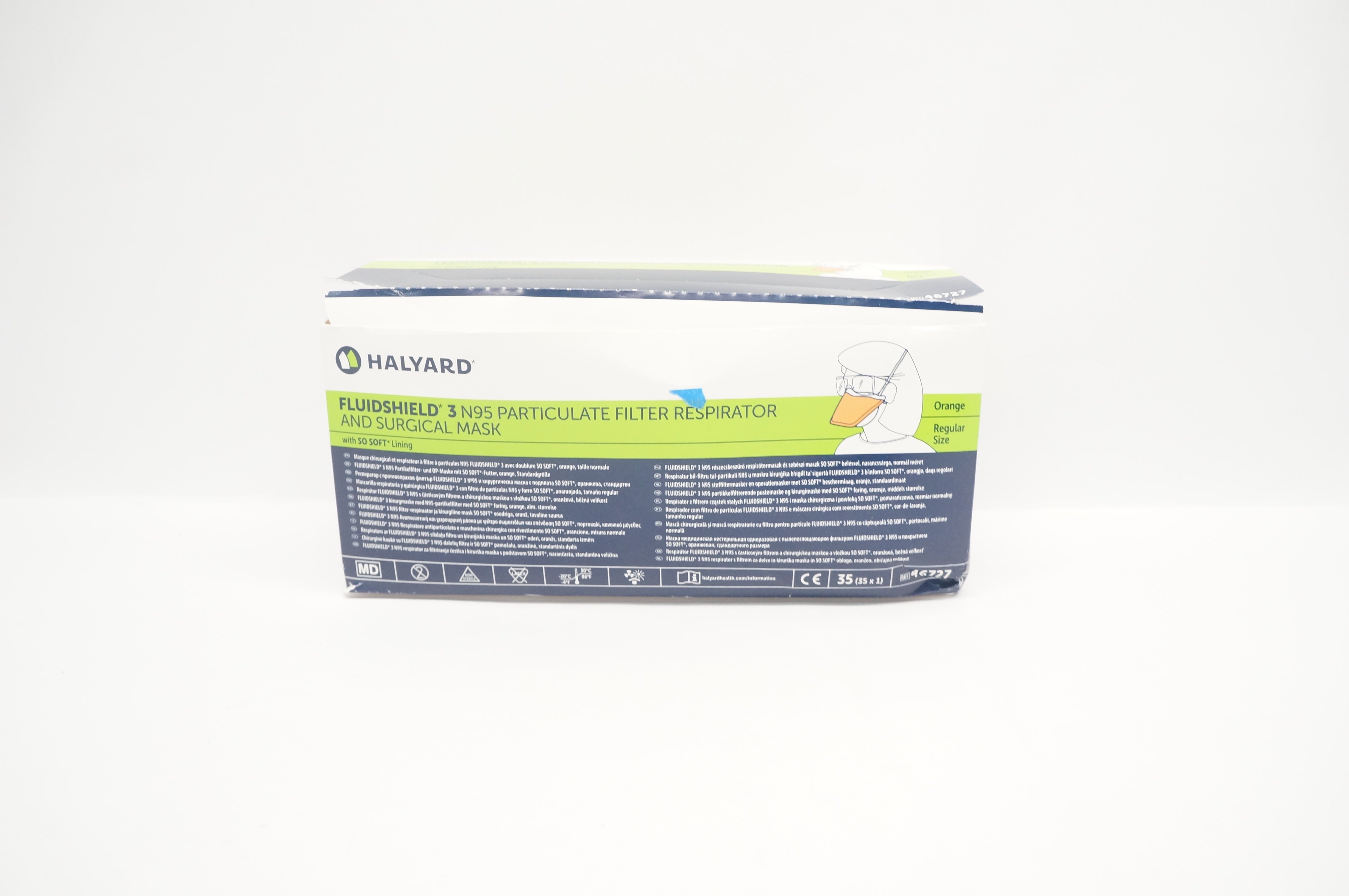 Halyard 76727 Fluidshield 3 N95 Particulate Filter Respirator & Mask - Box of 35