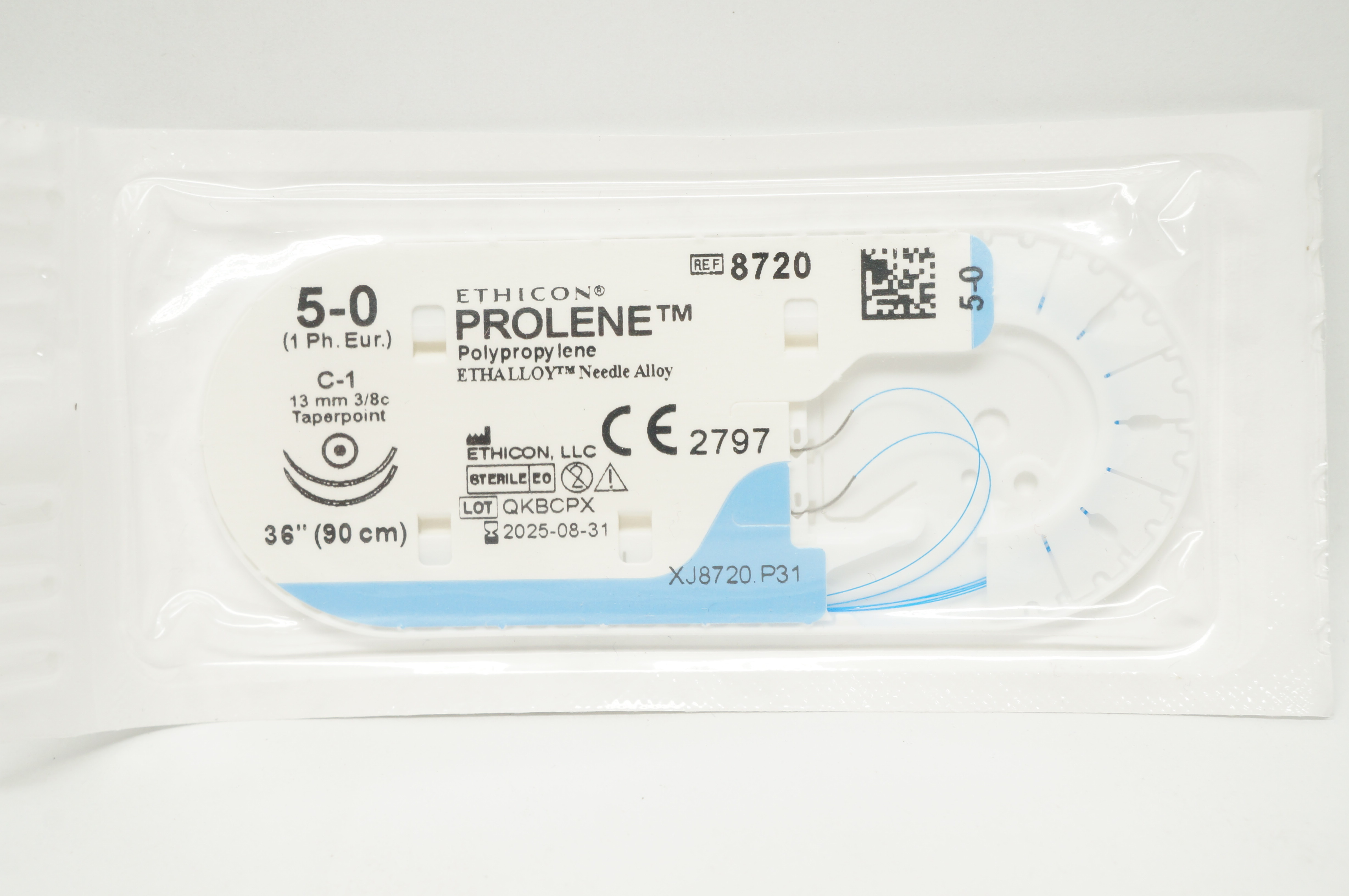 Ethicon 8720 5-0 PROLENE C-1 13mm 3/8c Taperpoint, 36inch