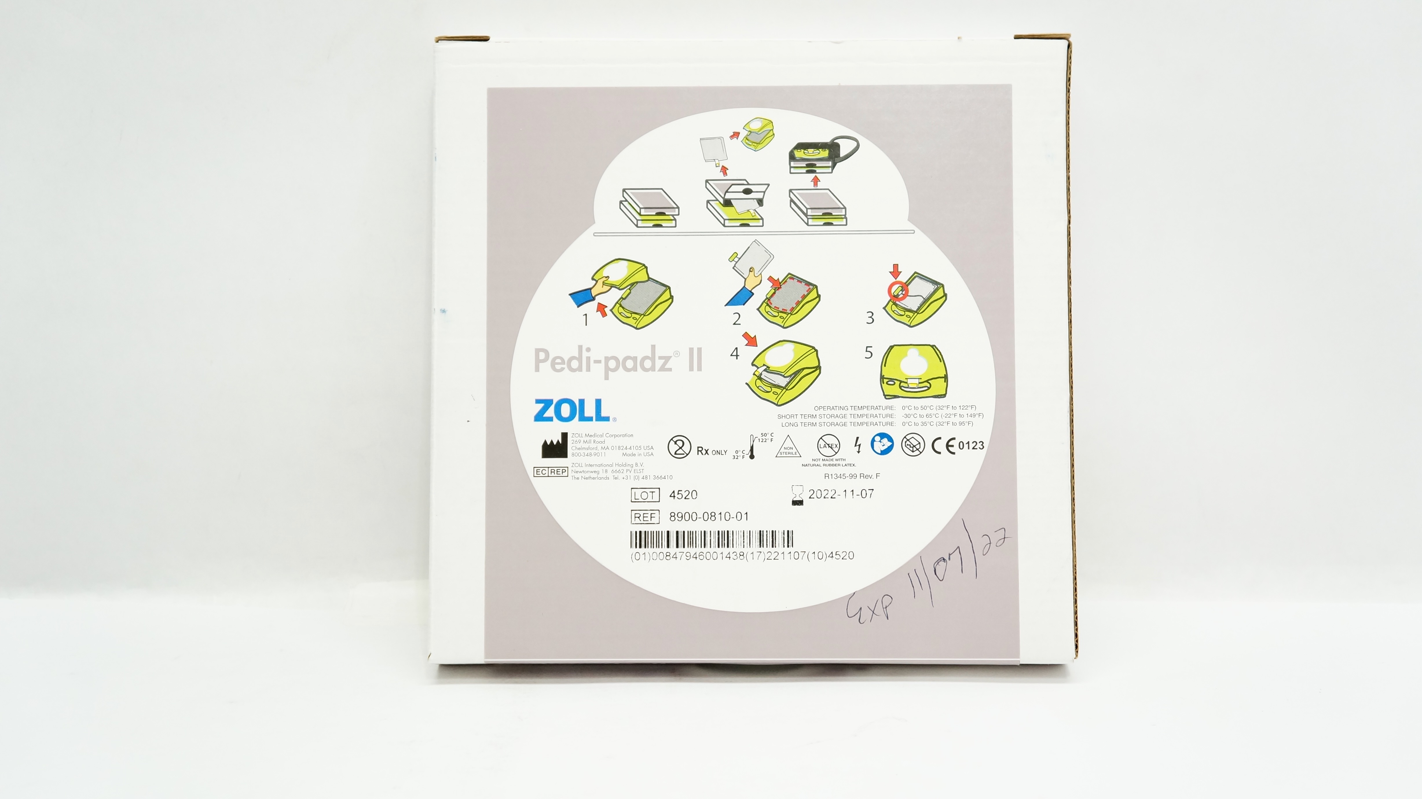Zoll 8900-0810-01 Pedi-padz II Infant/Child Electrodes 0-8Years <55lbs