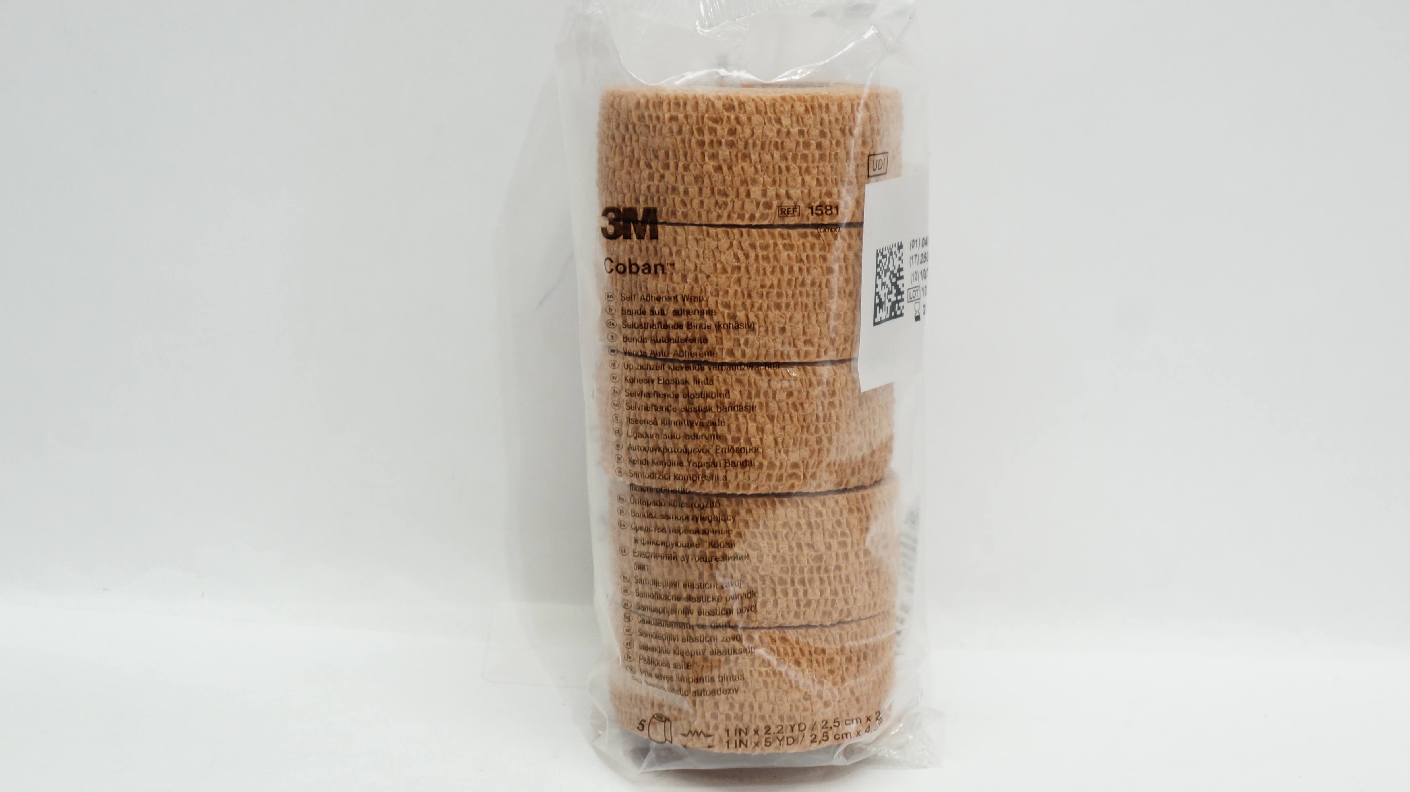 3M 1581 Self-Adherent Wrap, 1In x 2.2yds 1In x 5yd. Size