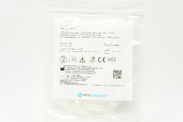 KeySurgical 3-08-11 Instrument Tip Caps, Osteotome 0.75 x 0.25inch - Pack of 100