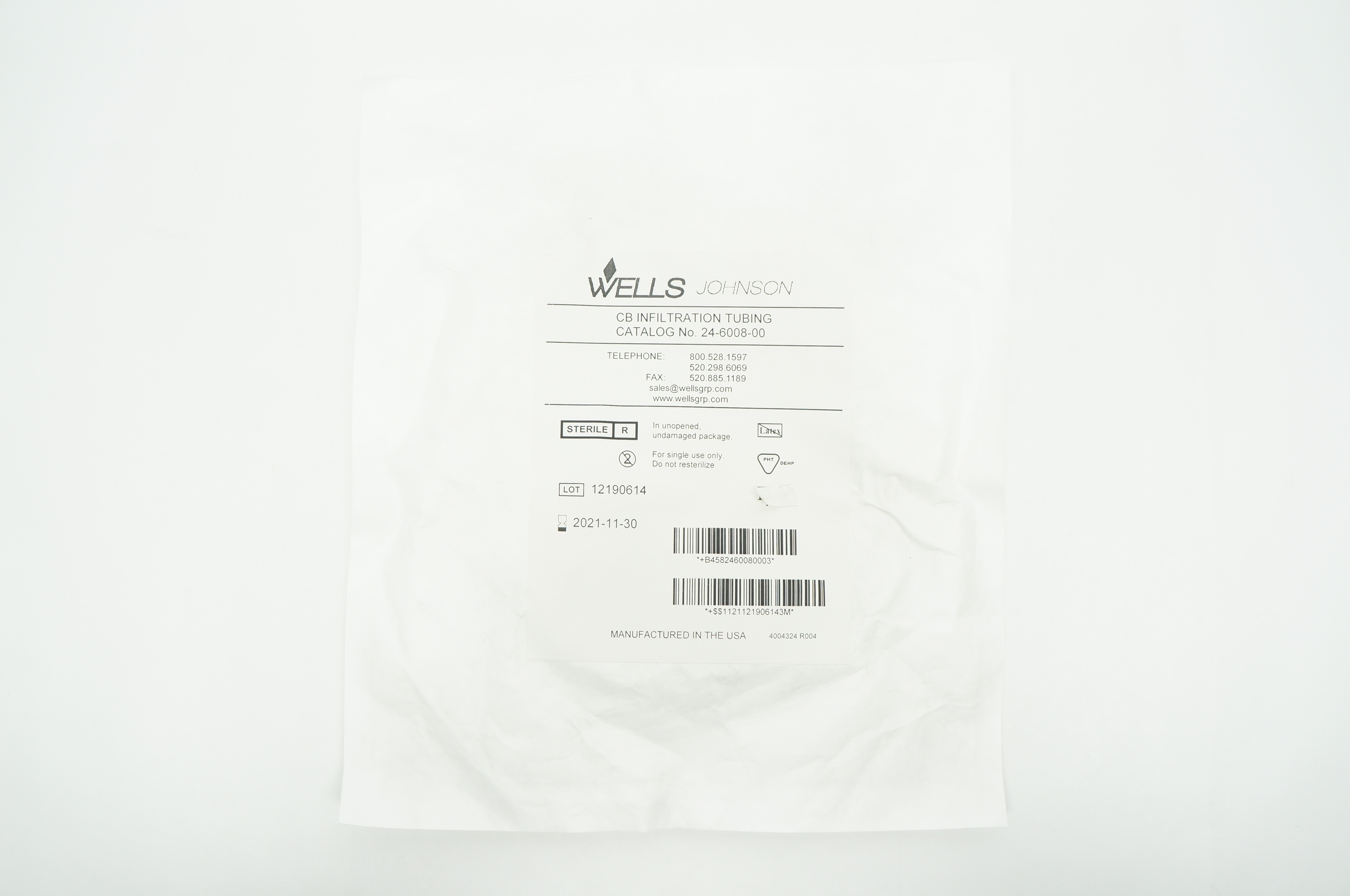 Wells Johnson 24-6008-00 CB Infiltration Tubing