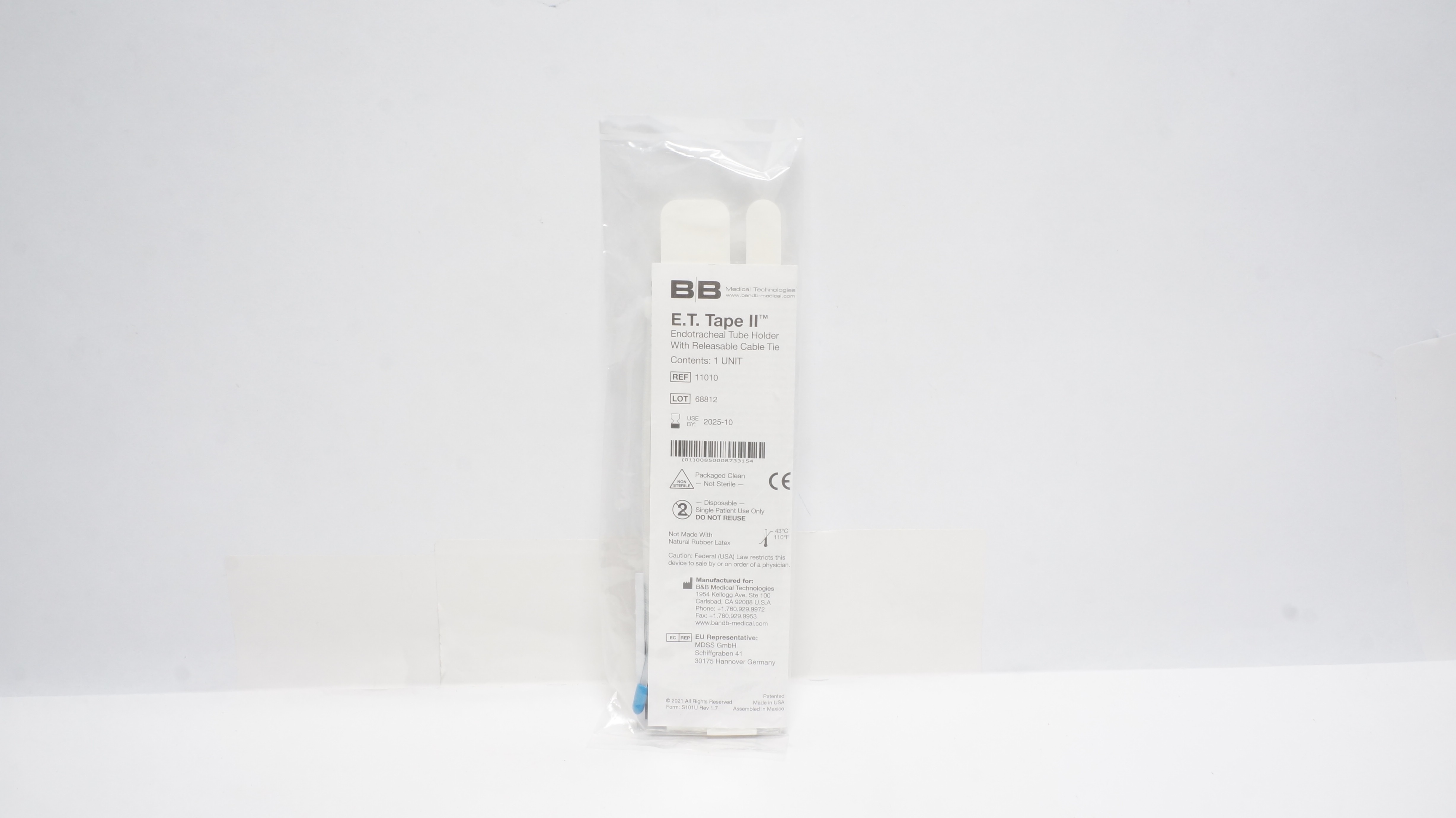 B&B 11010 E.T. Tape II Endotrchaeal Tube Holder W/Releasable Cable Tie (x)