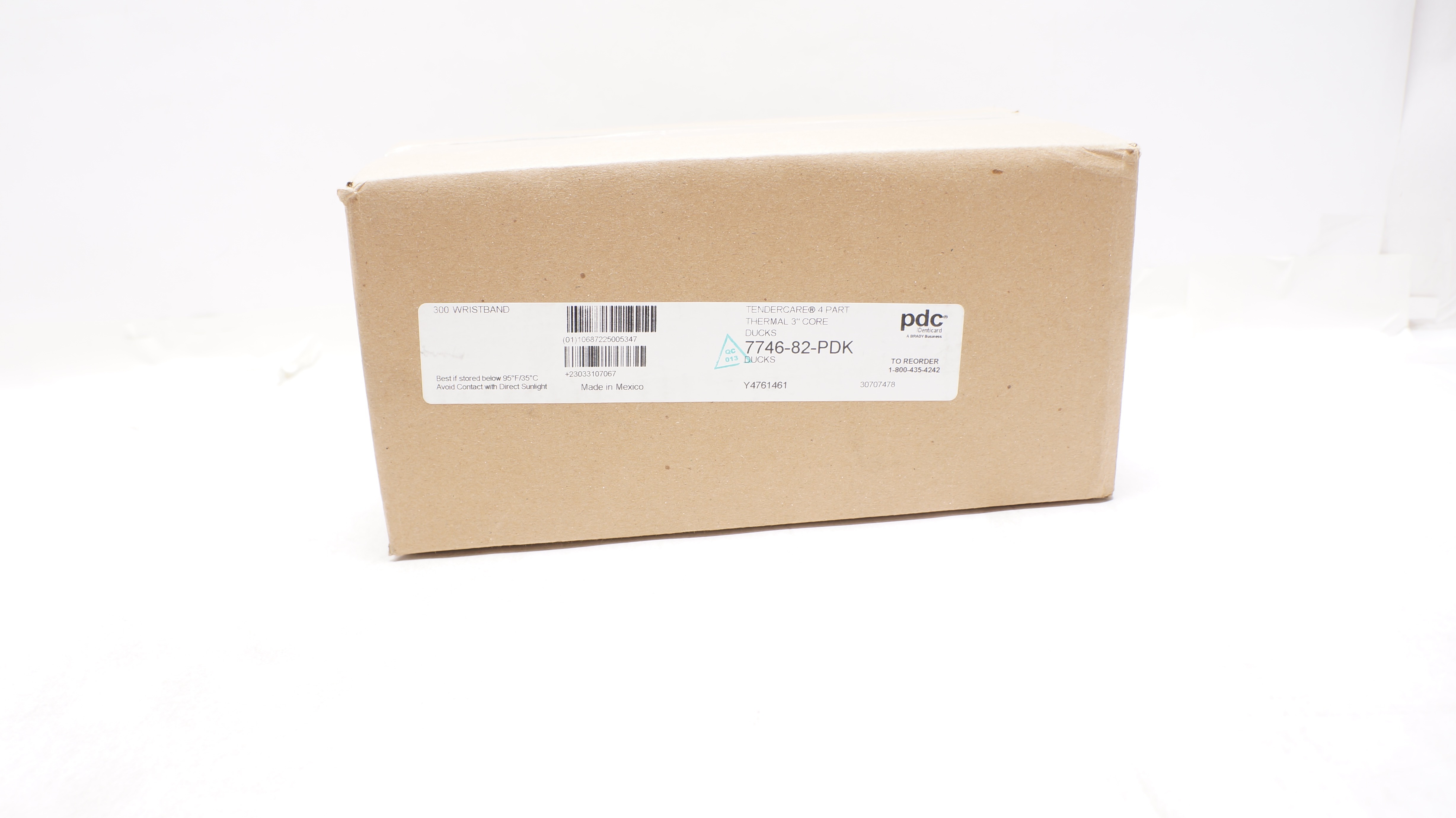 PDC 7746-82-PDK Tendercare 4 Part Thermal 3inch Core Ducks - Box of 300