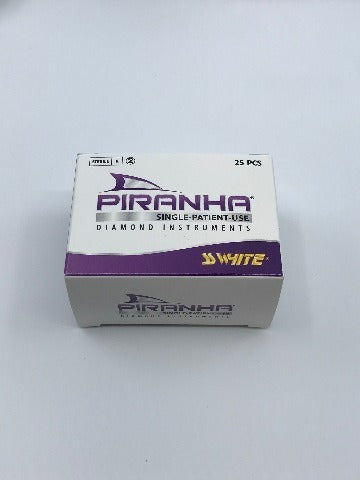 SS White 863-012CR Piranha Diamond Instruments Diam. 1.2mm, L. 10mm ~ Box of 25