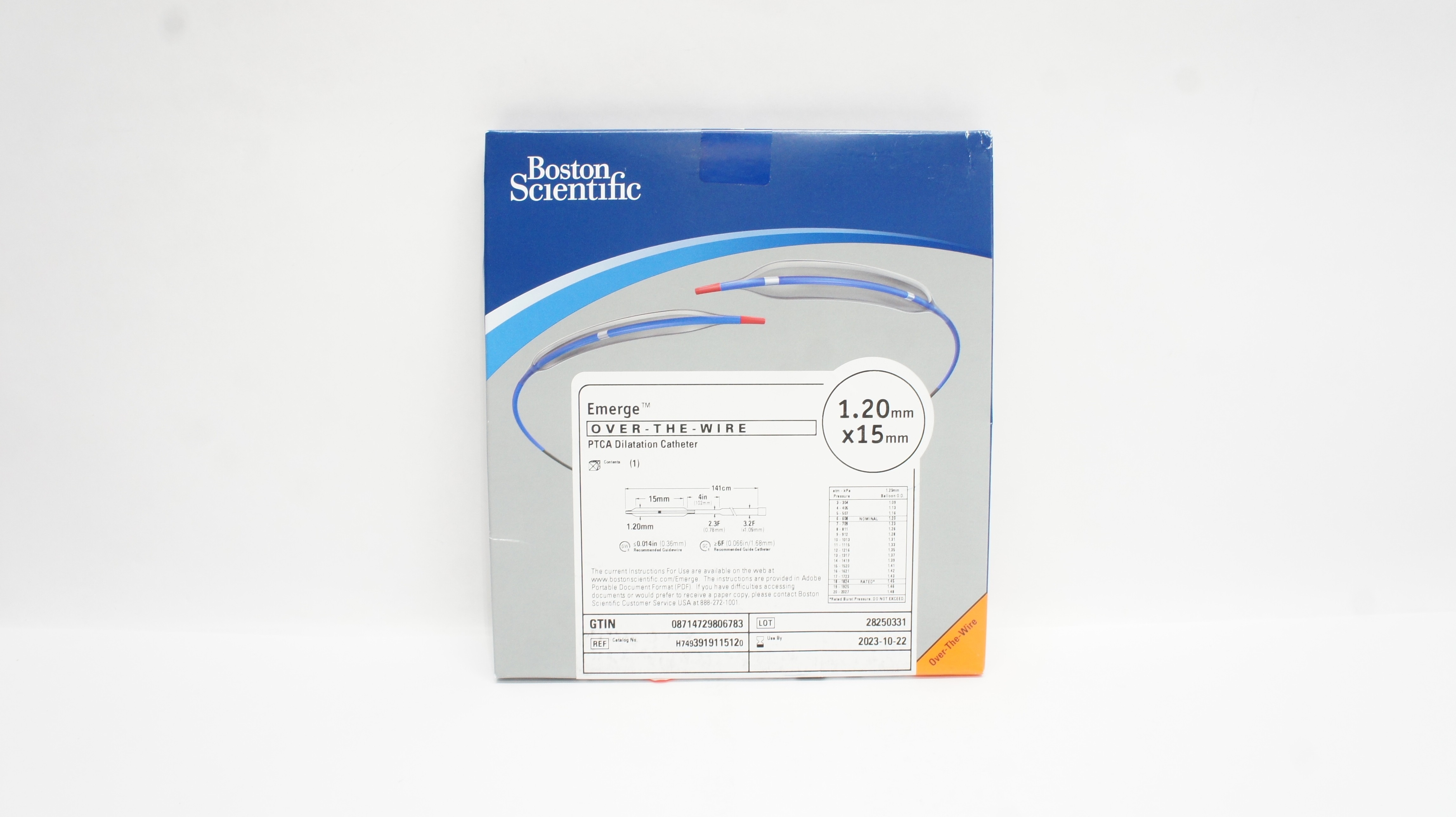 Boston Scientific H7493919115120 Emerge PTCA Dilatation Cath. 1.20 x 15mm (x)