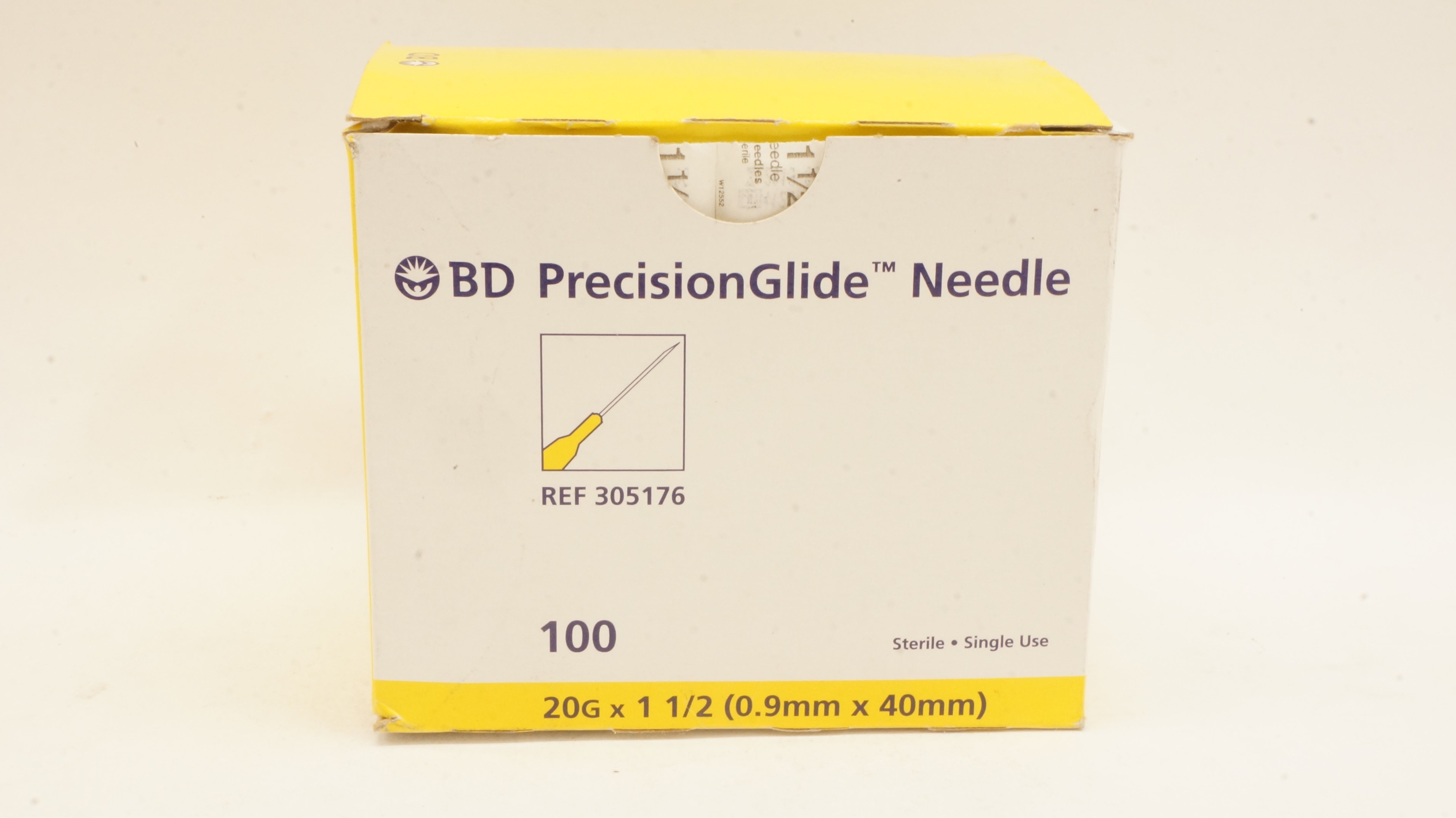 BD 305176 PrecisionGlide Ndle. 20G x 1-1/2inch - Box of 100 (x)