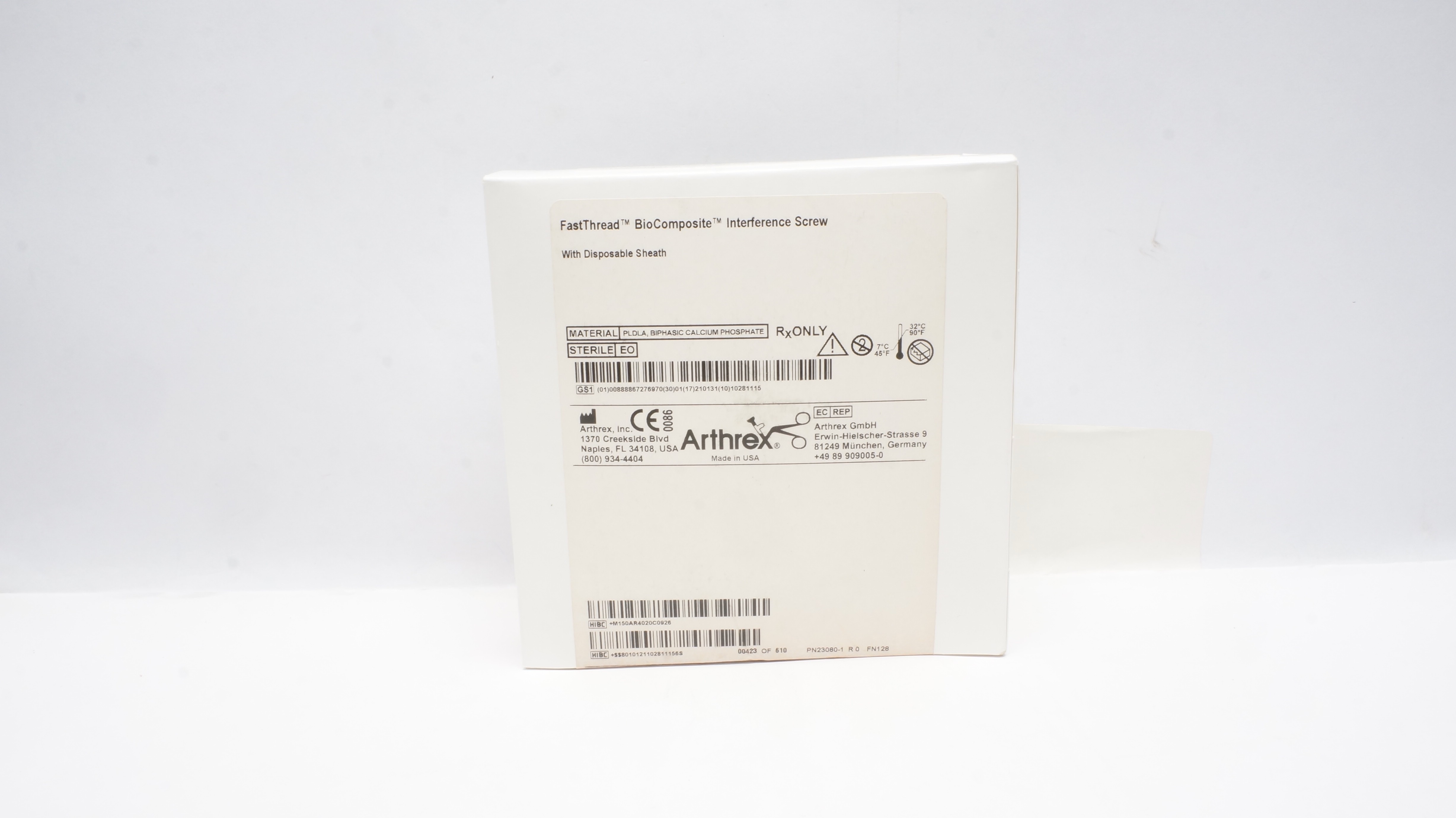 Arthrex AR-4020C-09 FastThread BioComposite Interference Screw, 9 x 20 mm (x)