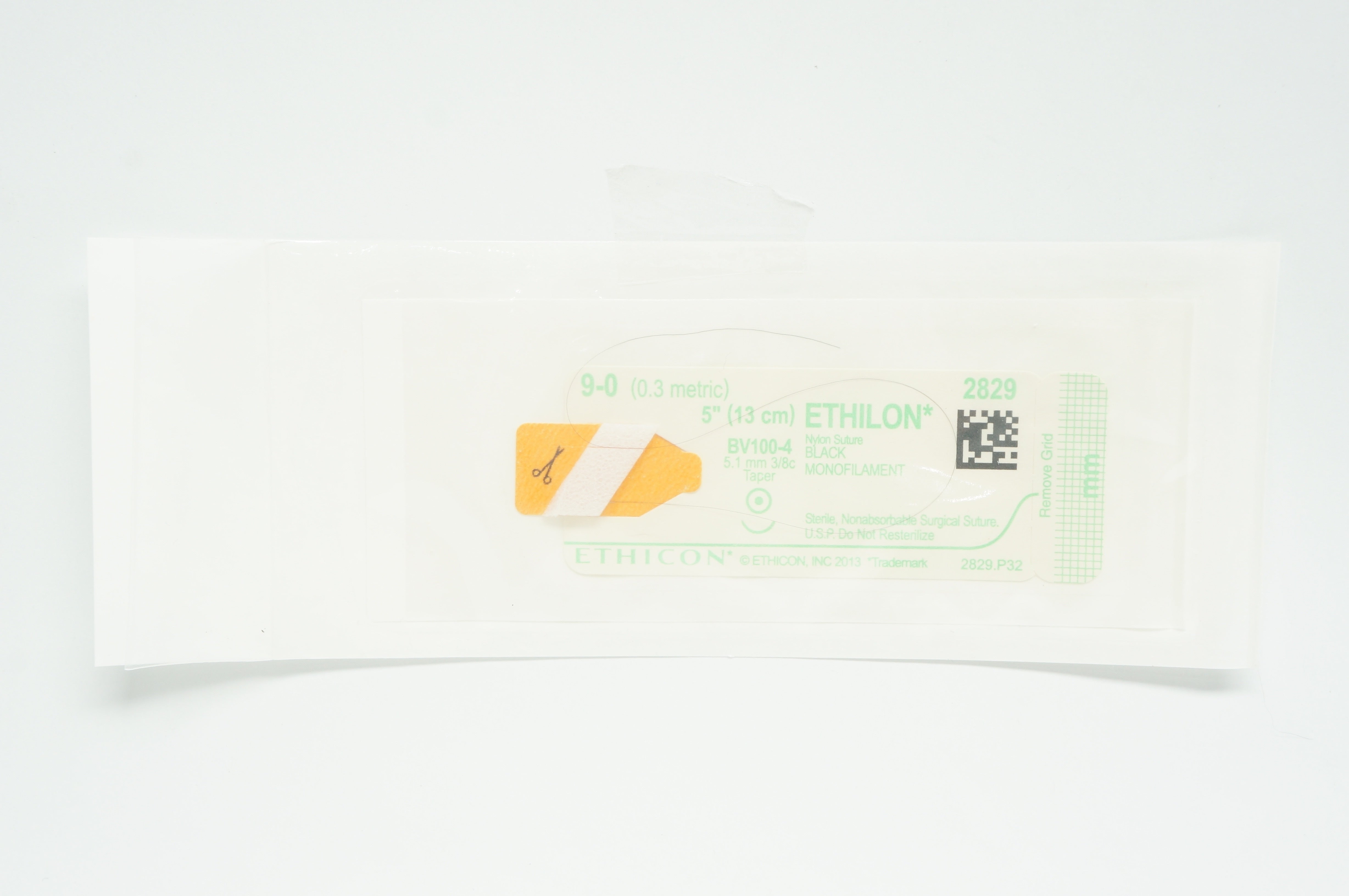 Ethicon 2829 9-0 ETHILON BV100-4, 5.1mm 3/8c Taper, 5inch (x)