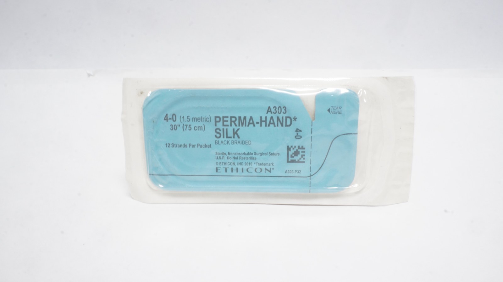 ETHICON A303 PERMA-HAND SILK Sutures 4-0 Black 30"