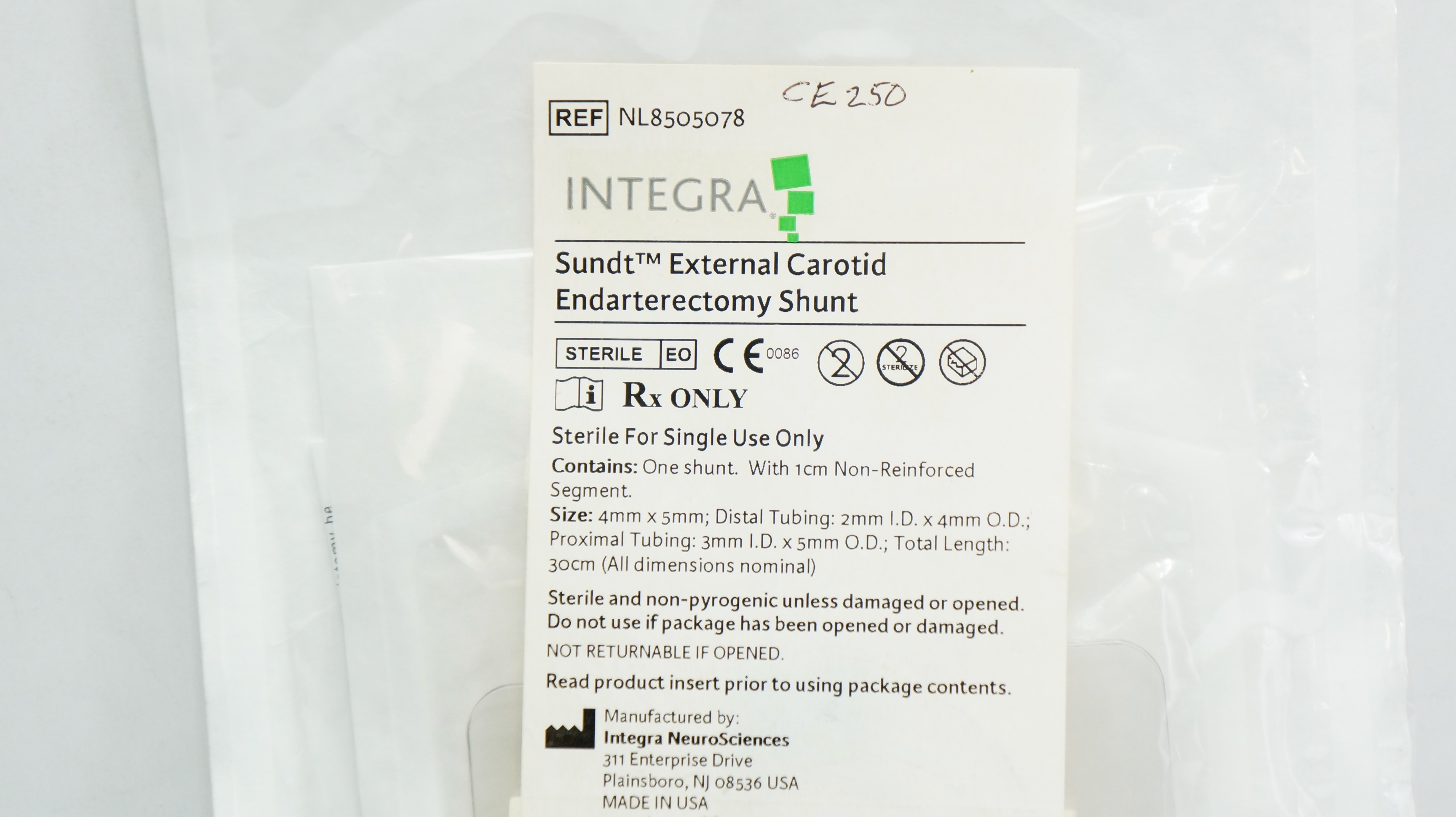 Integra NL8505078 Sundt External Carotid Endarterectomy Shunt (x)