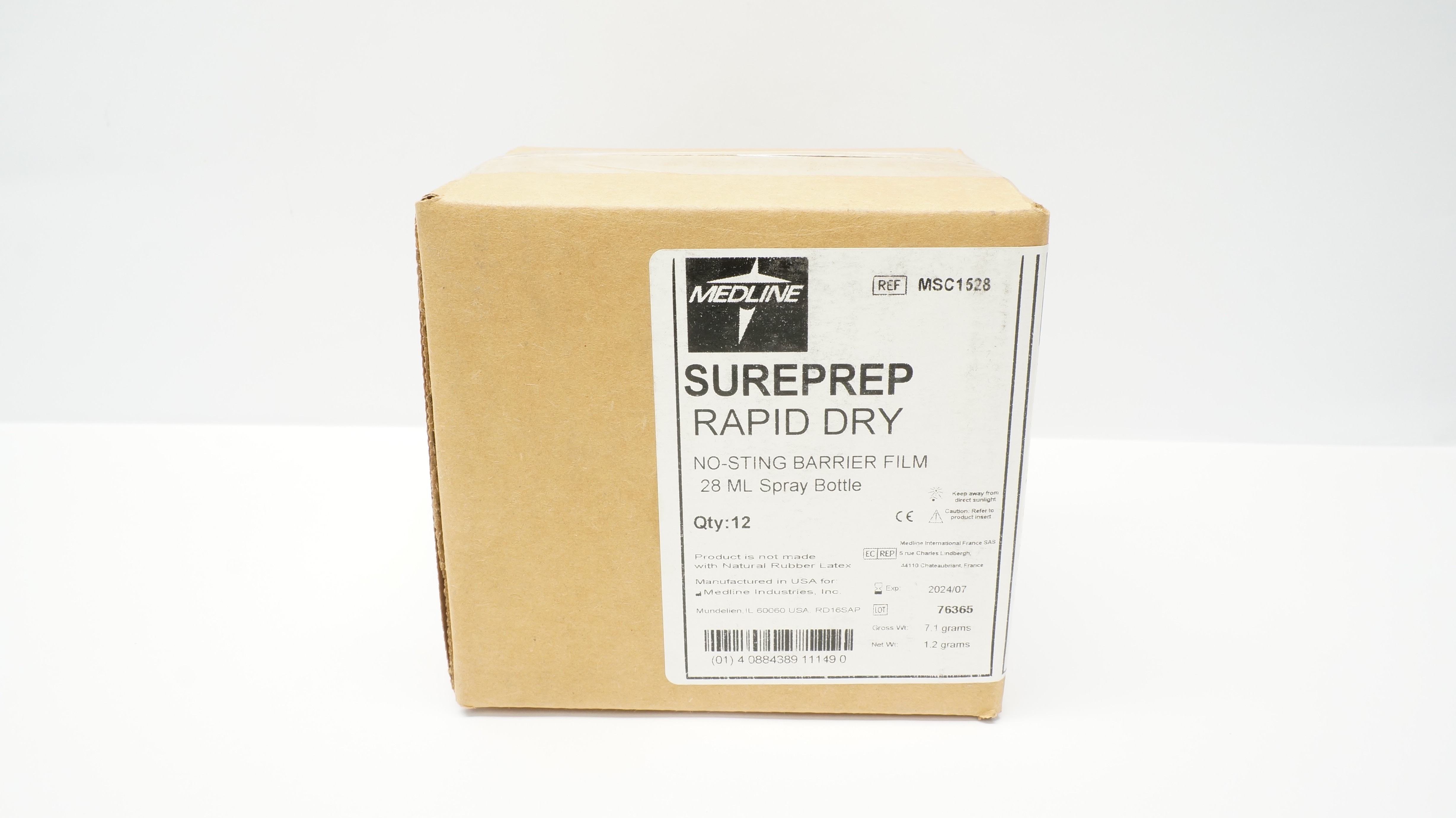 Medline MSC1528 Sureprep Rapid Dry 28ml Spray Bottle (x) - Box of 12