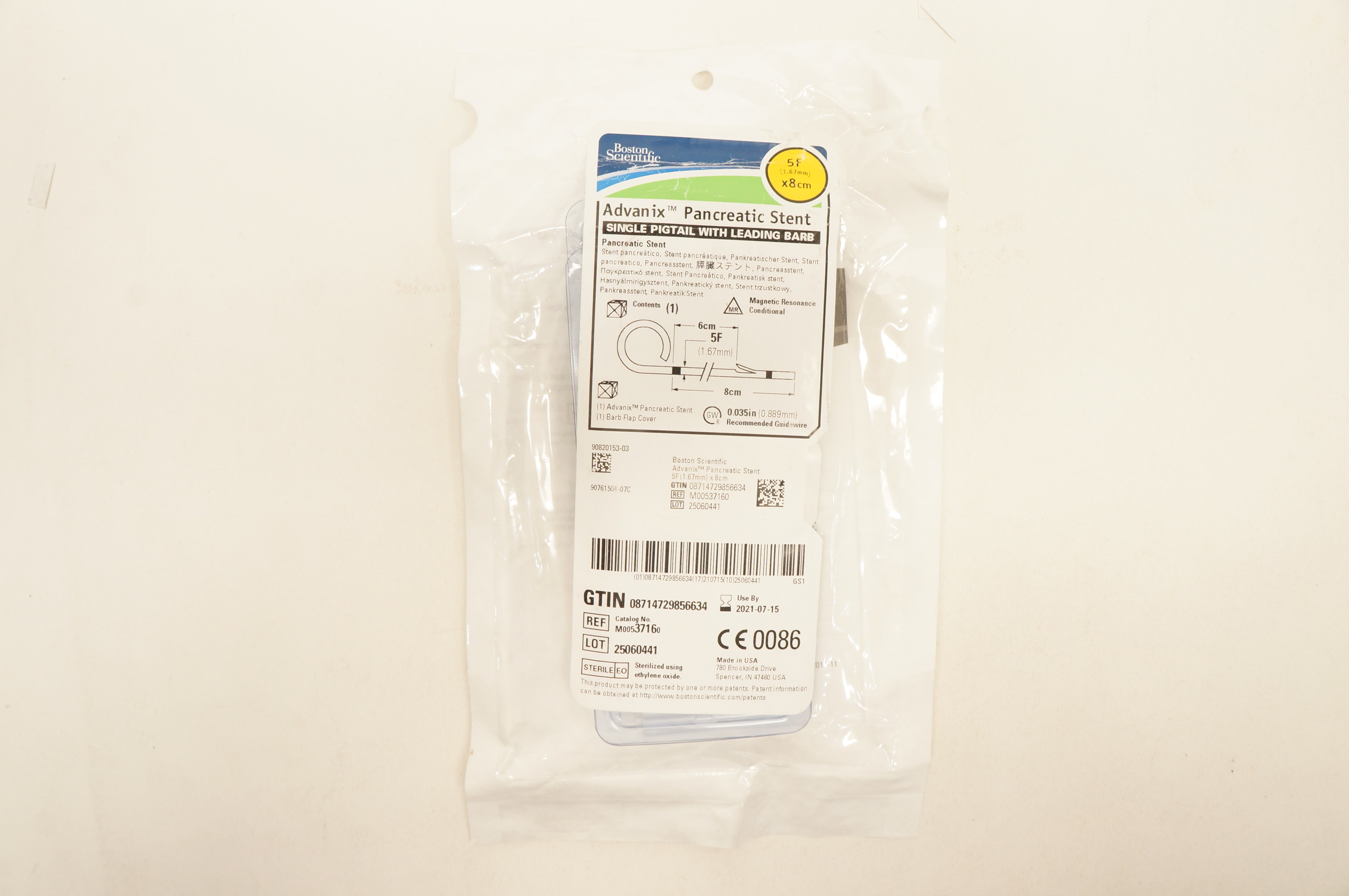 Boston Scientific 3716 Advanix Pancreatic Stent 5F x 8cm (x)