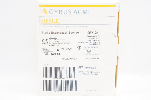 Gyrus ACMI 70140095 Sterile Expandacell Sponge - Box of 24 (x)