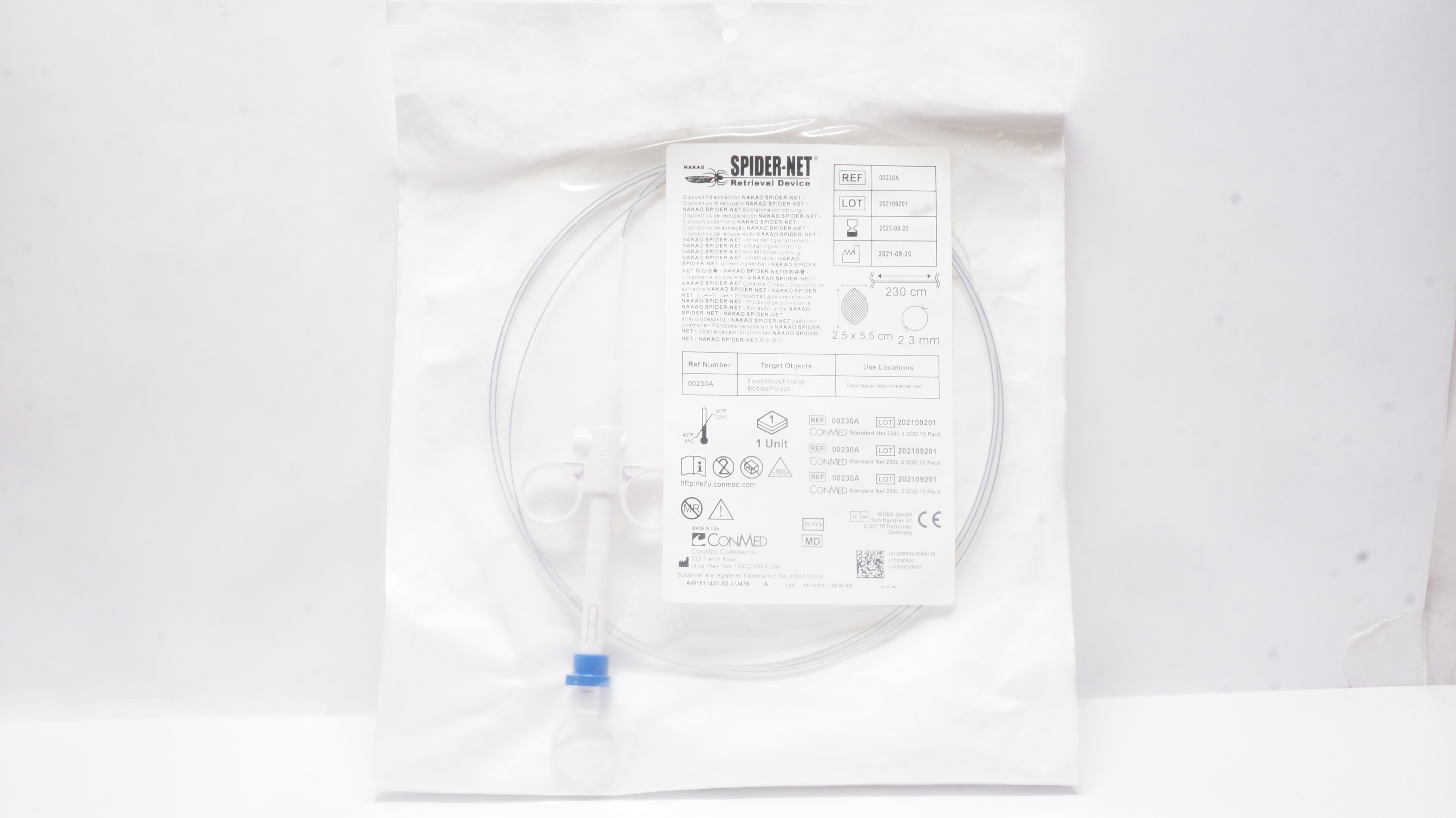 ConMed 00230A SPIDER-NET Retrieval Device 2.3mm x 230cm