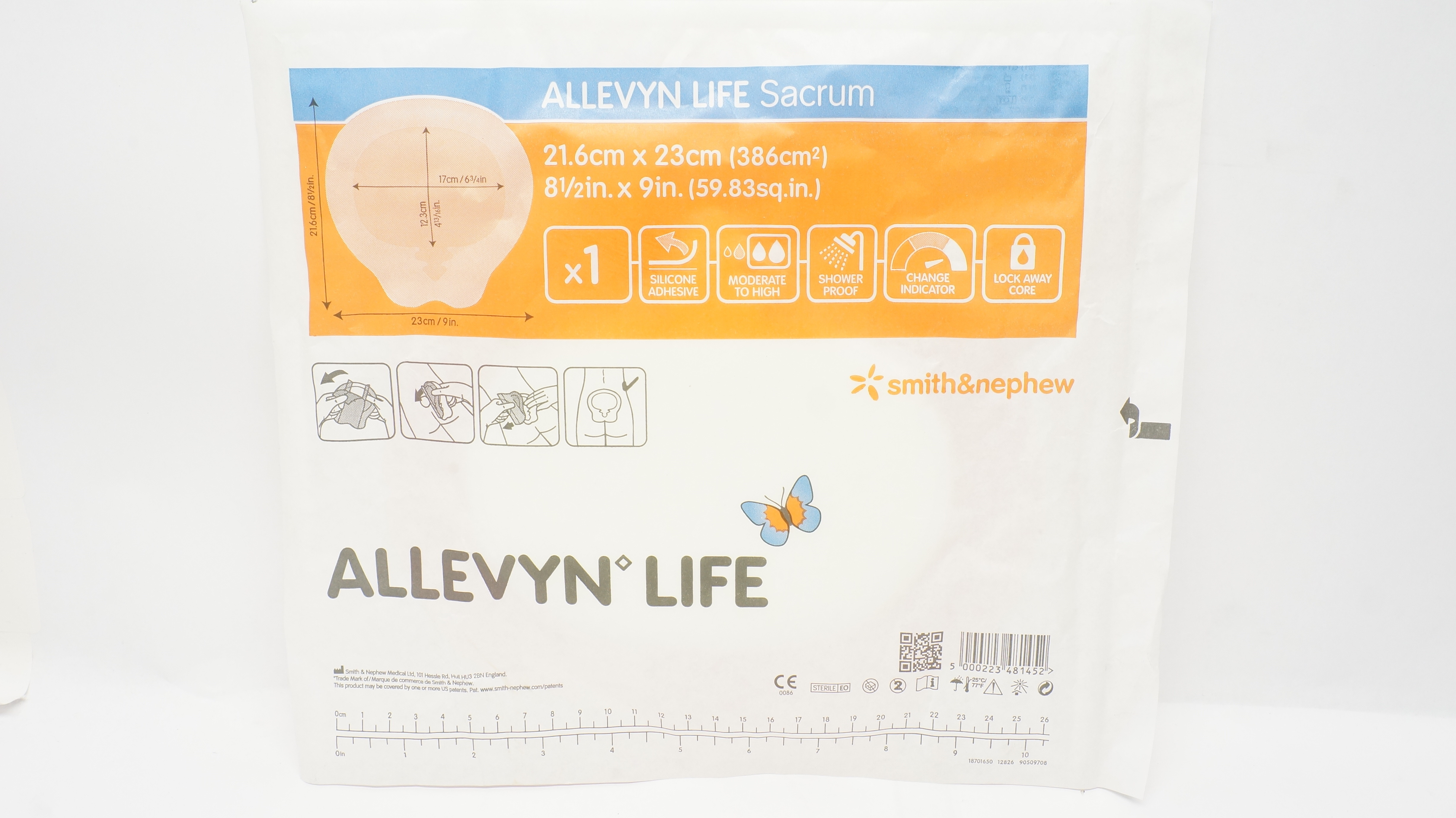 Smith&Nephew 66801307 ALLEVYN LIFE Sacrum 8-1/2inch x 9inch