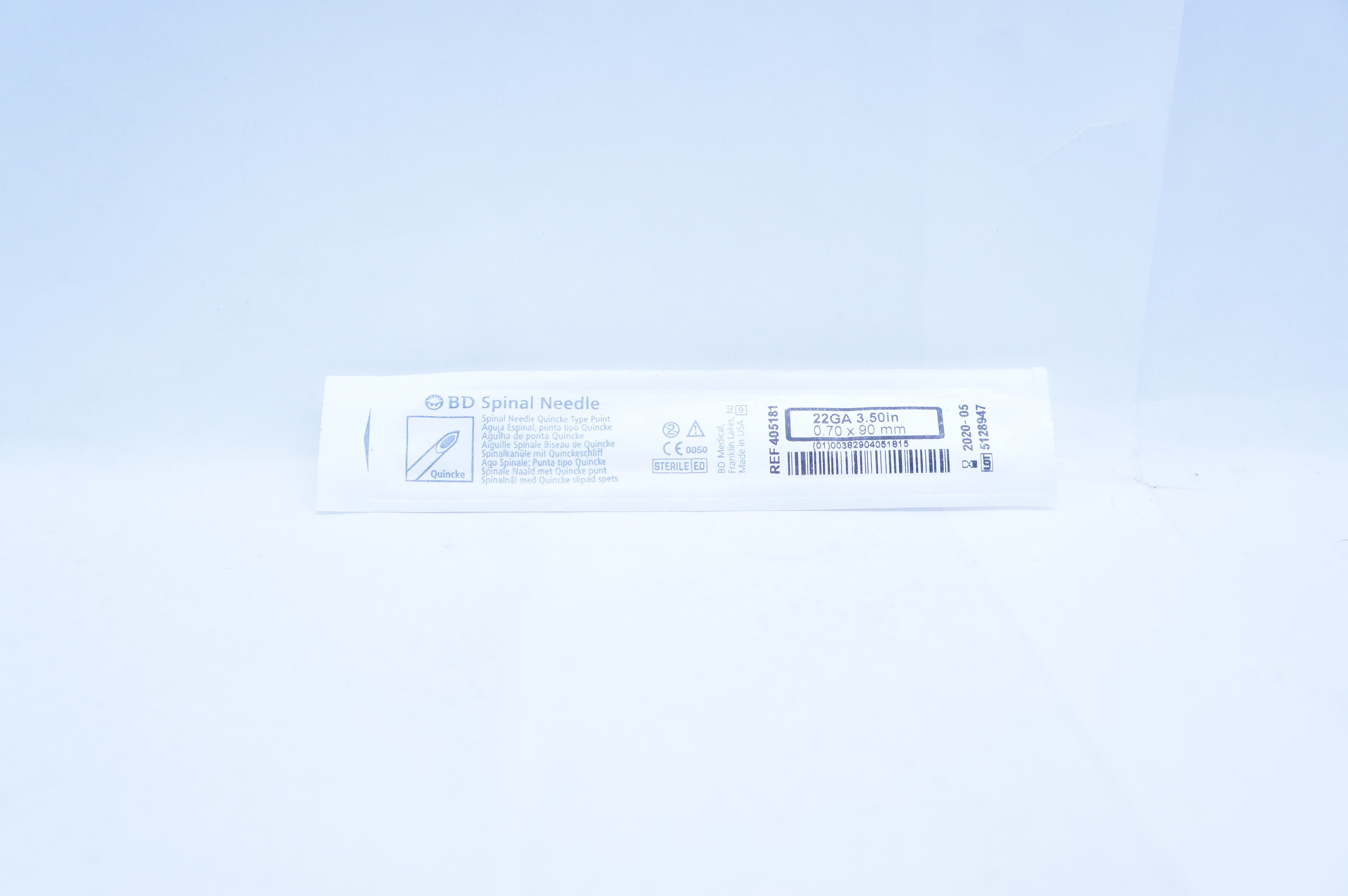 BD 405181 Spinal Ndle Quincke Type Point 22G x 3.50in (x)