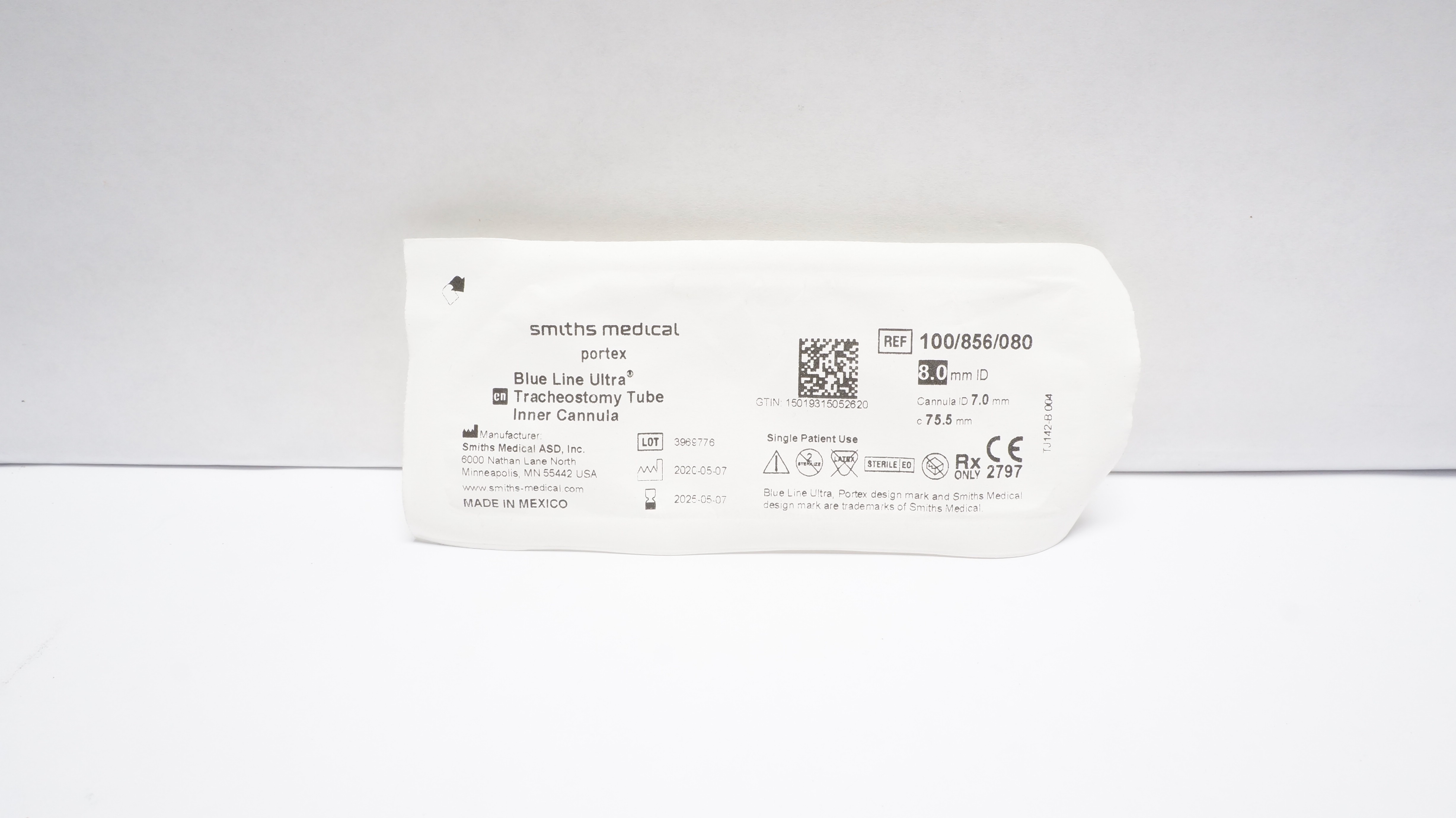 Smiths Medical 100/856/080 Blue Line Ultra Tracheostomy Tube Inner Cannula 8mm(x)