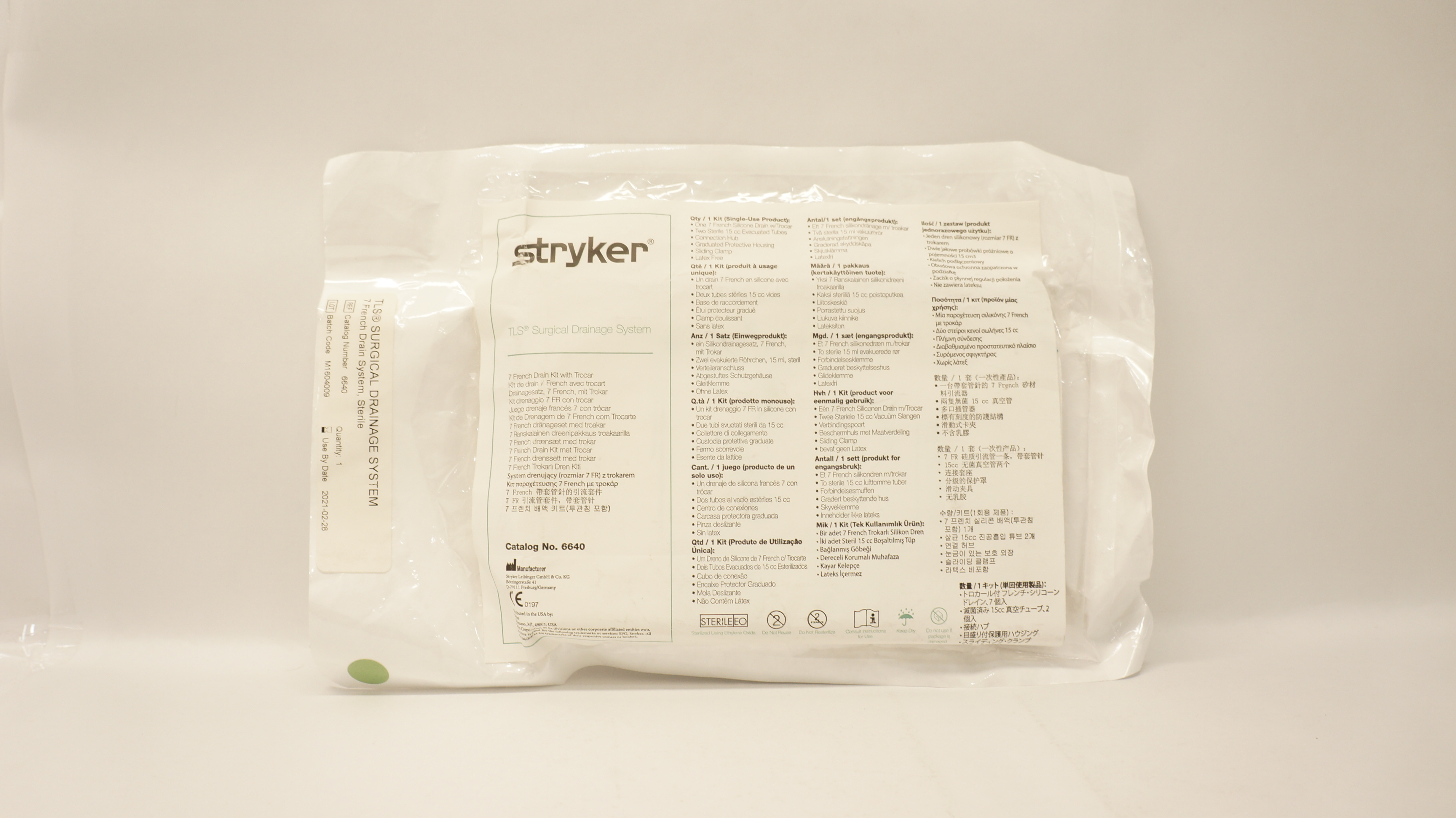Stryker 6640 TLS Surgical Drainage System 7Fr Drain Kit with Trocar (x)