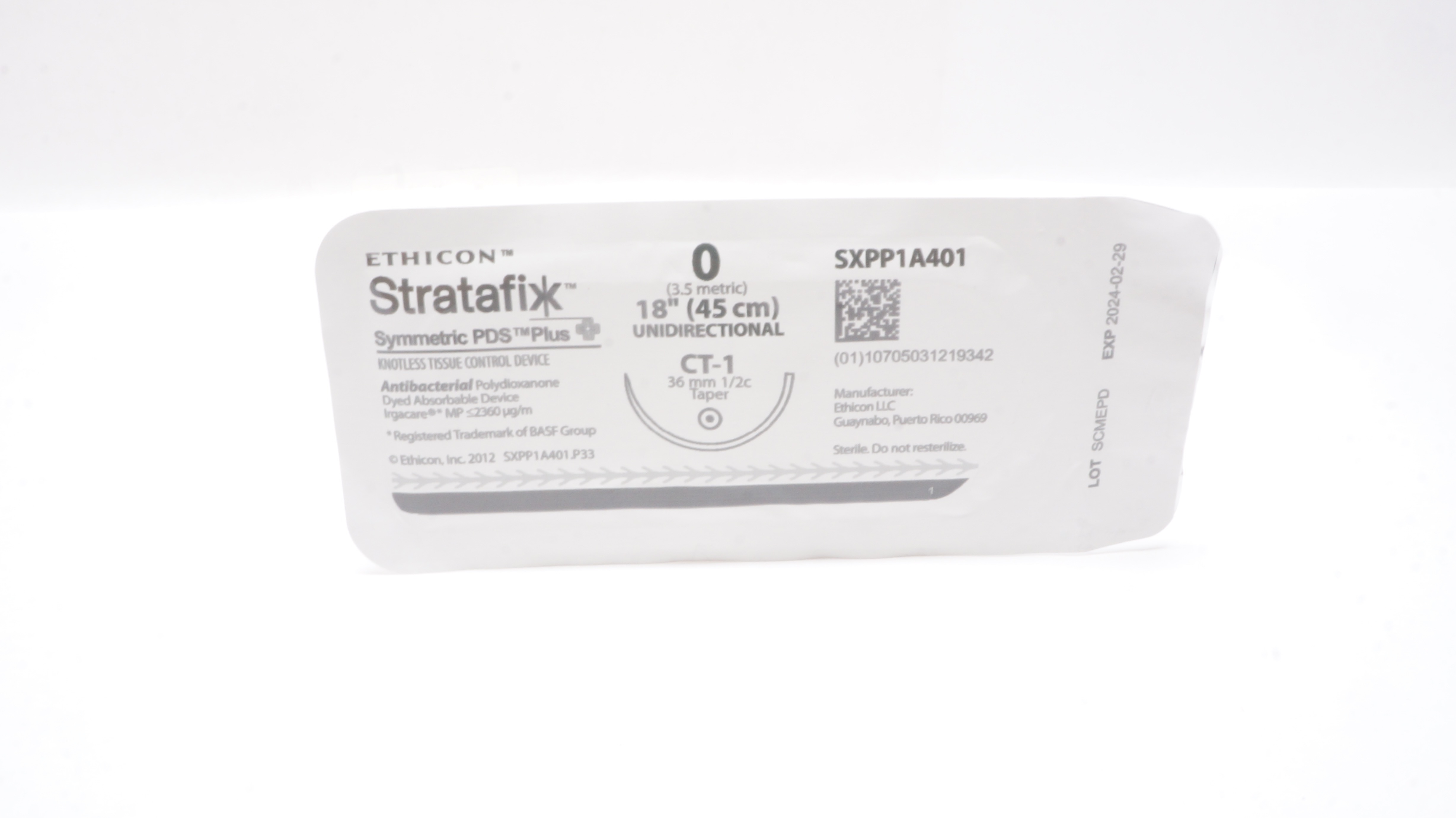 Ethicon SXPP1A401 0 Tissue Control Device CT-1 36mm 1/2c Taper 18inch (x)