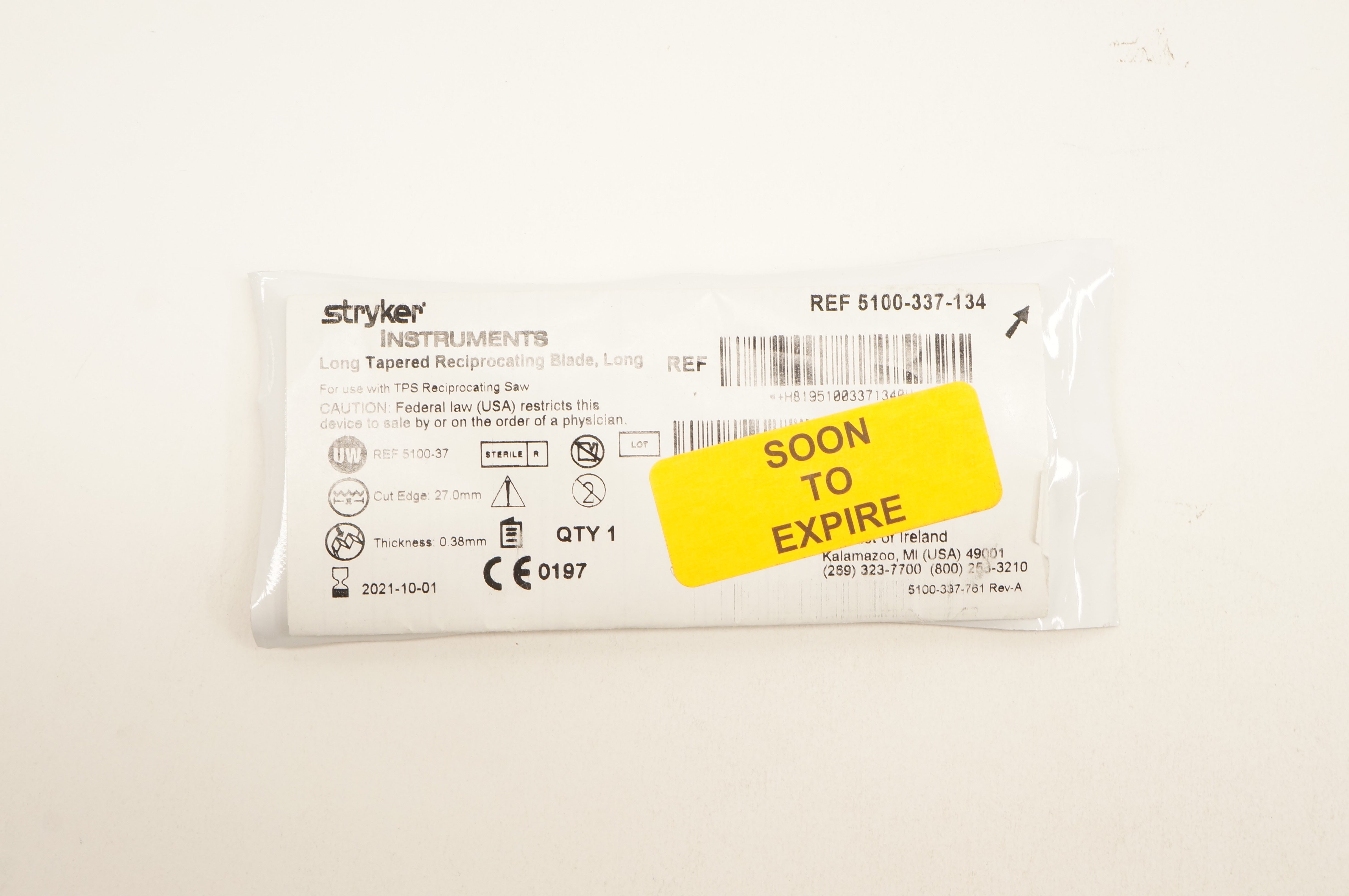 Stryker 5100-337-134 Long Tapered Reciprocating Blade Long (x)