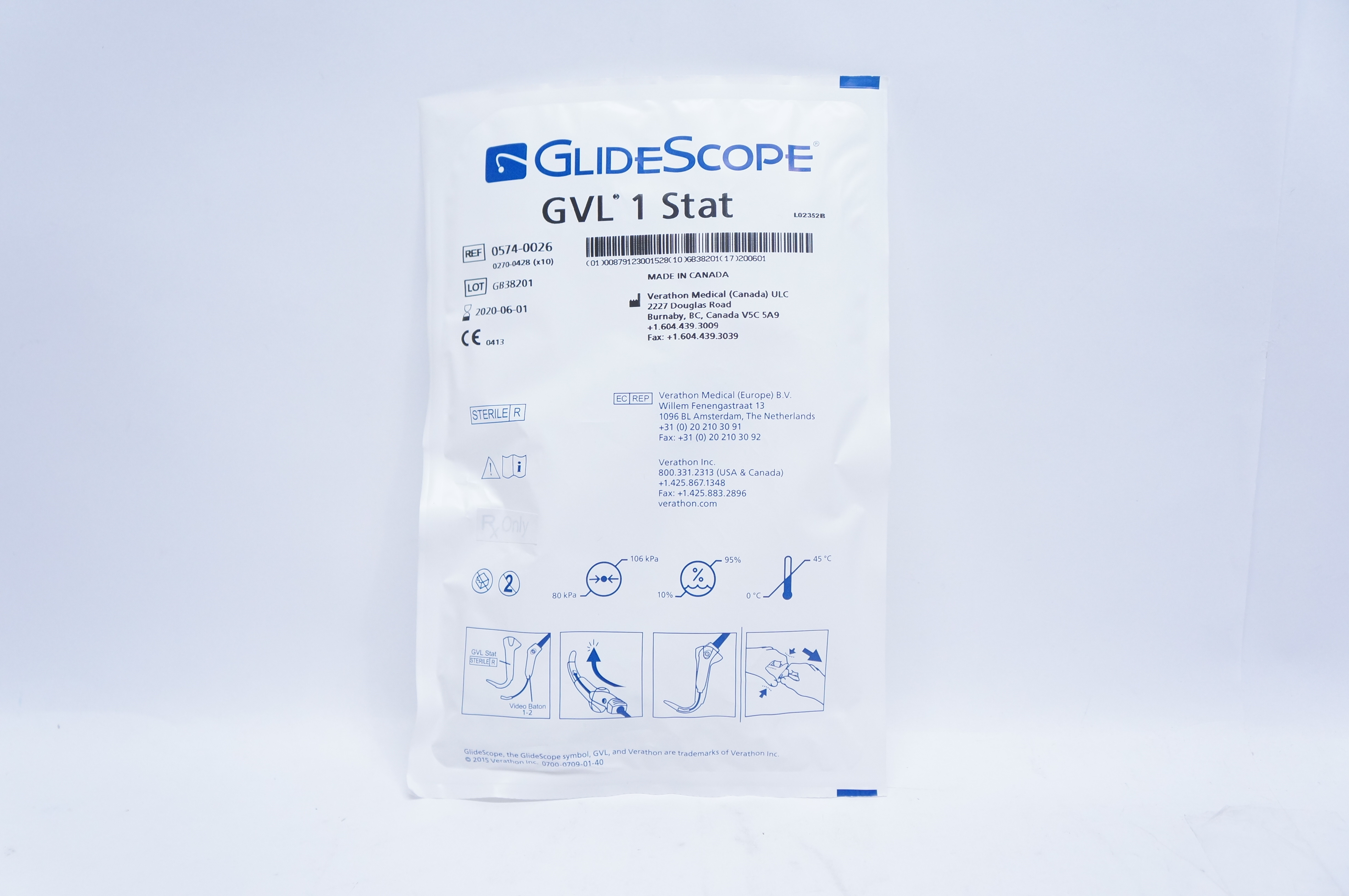 Verathon Medical  0574-0026 GlideScope GVL 1 Stat (x)