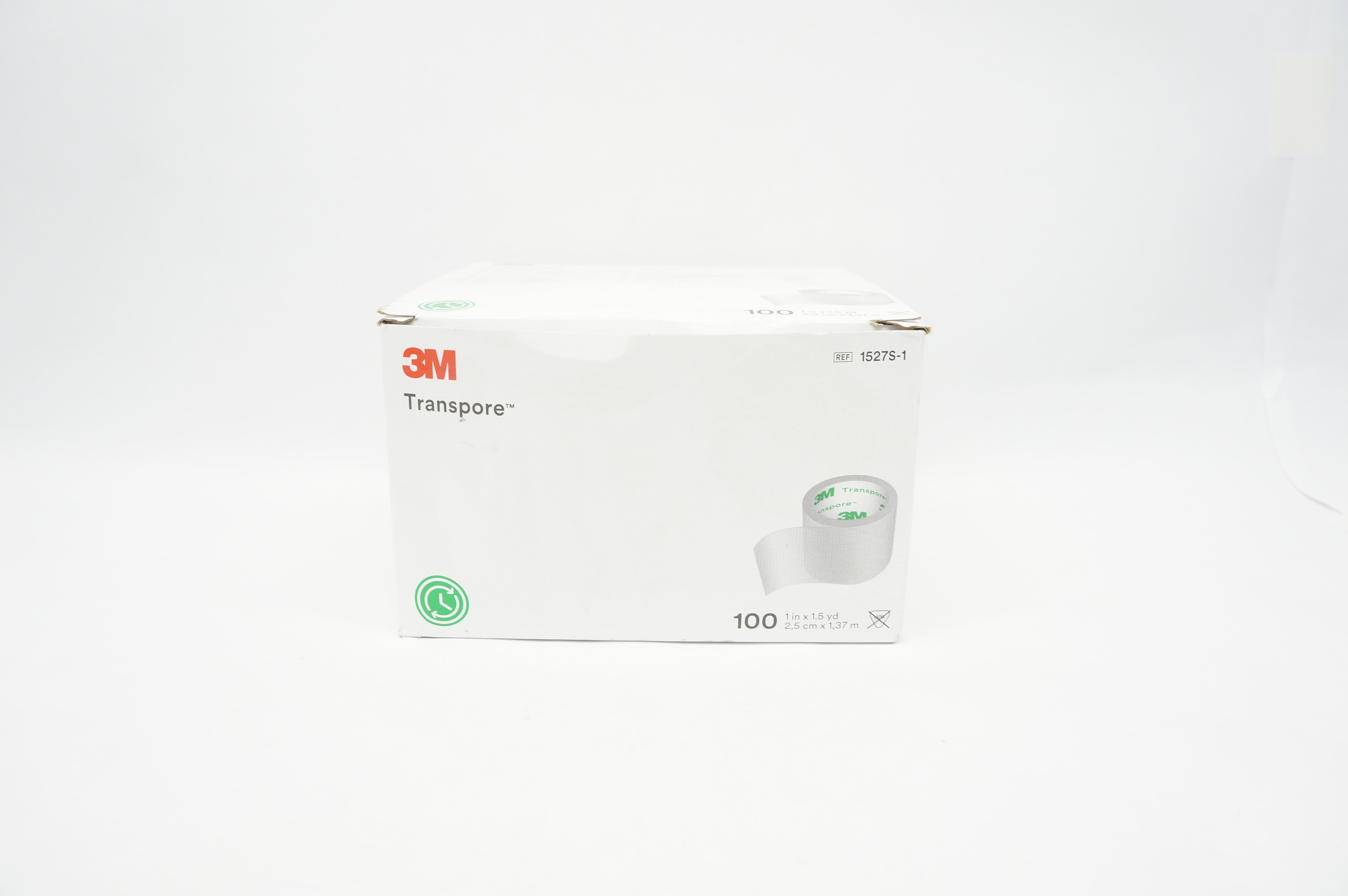 3M 1527S-1 Transpore Surgical Tape 1inch x 1.5yd - Box of 100