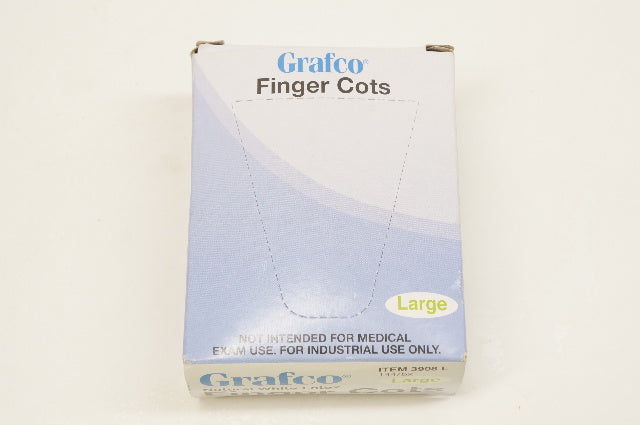 Grafco 3908L Finger Cots Natural White Latex - Box of 144