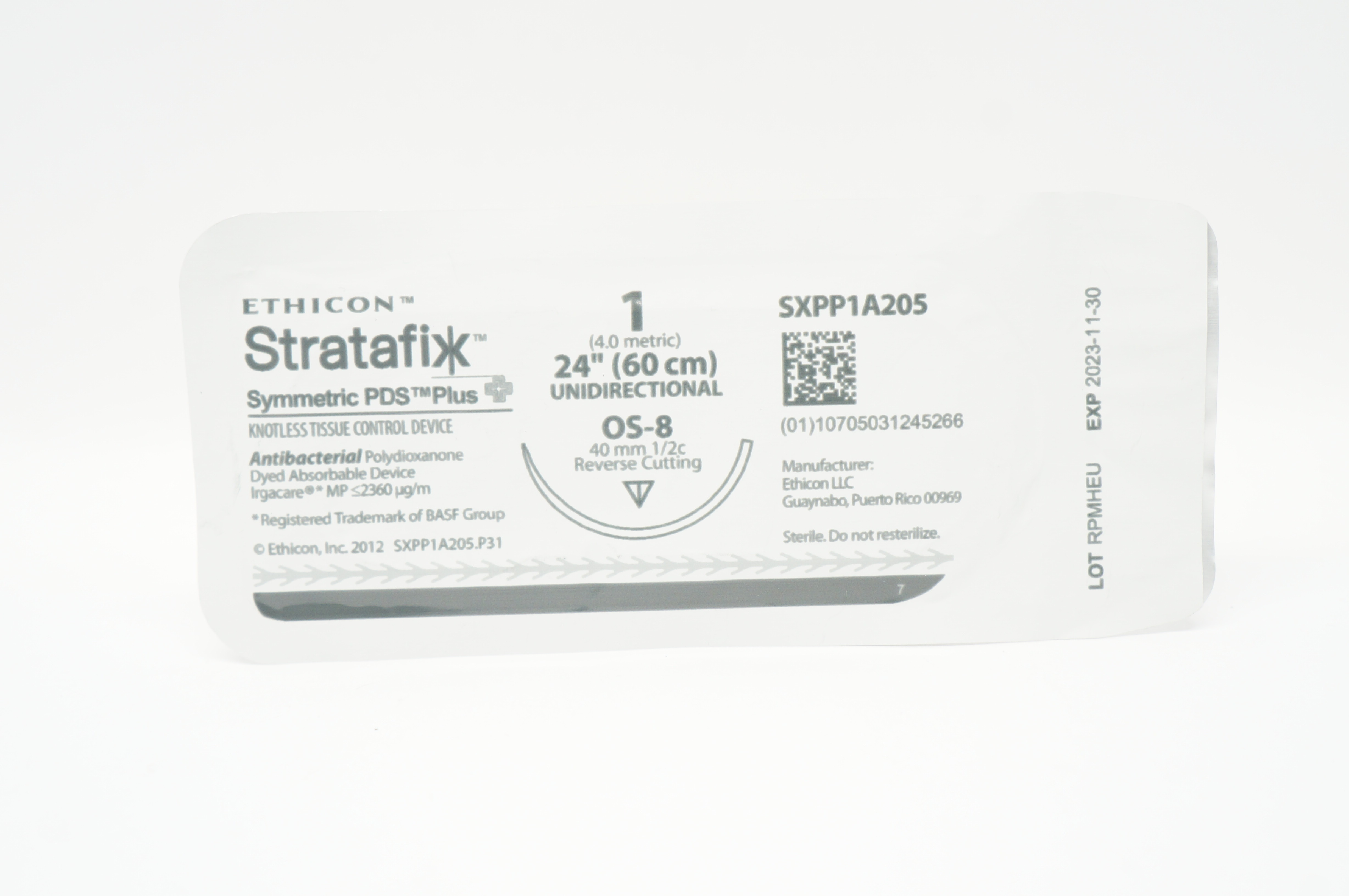 Ethicon SXPP1A205 1 Stratafix OS-8 40mm 1/2c Reverse Cutting 24inch