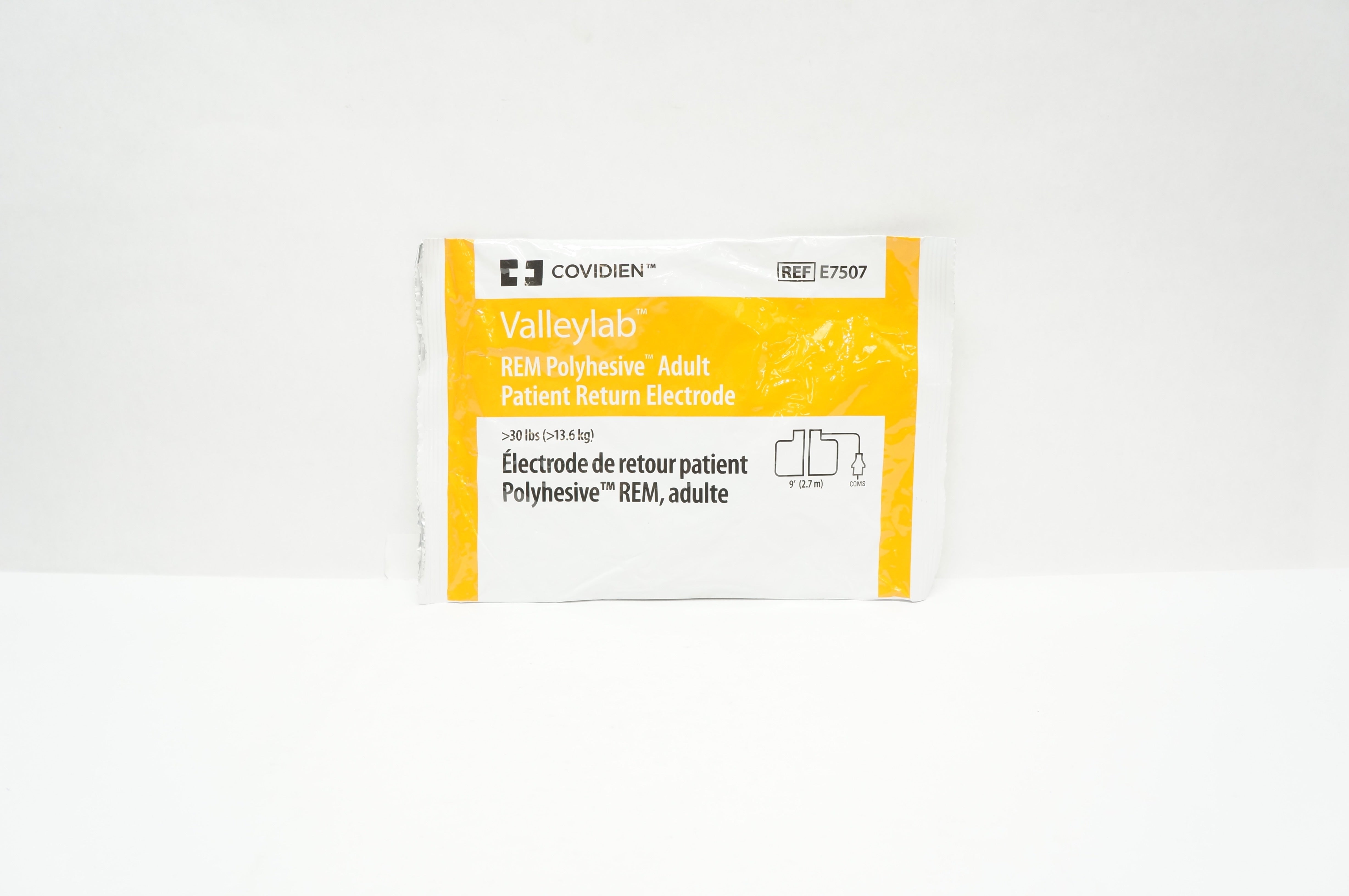 Covidien E7507 Valleylab REM Polyhesive Adult Patient Return Electrode >30lbs