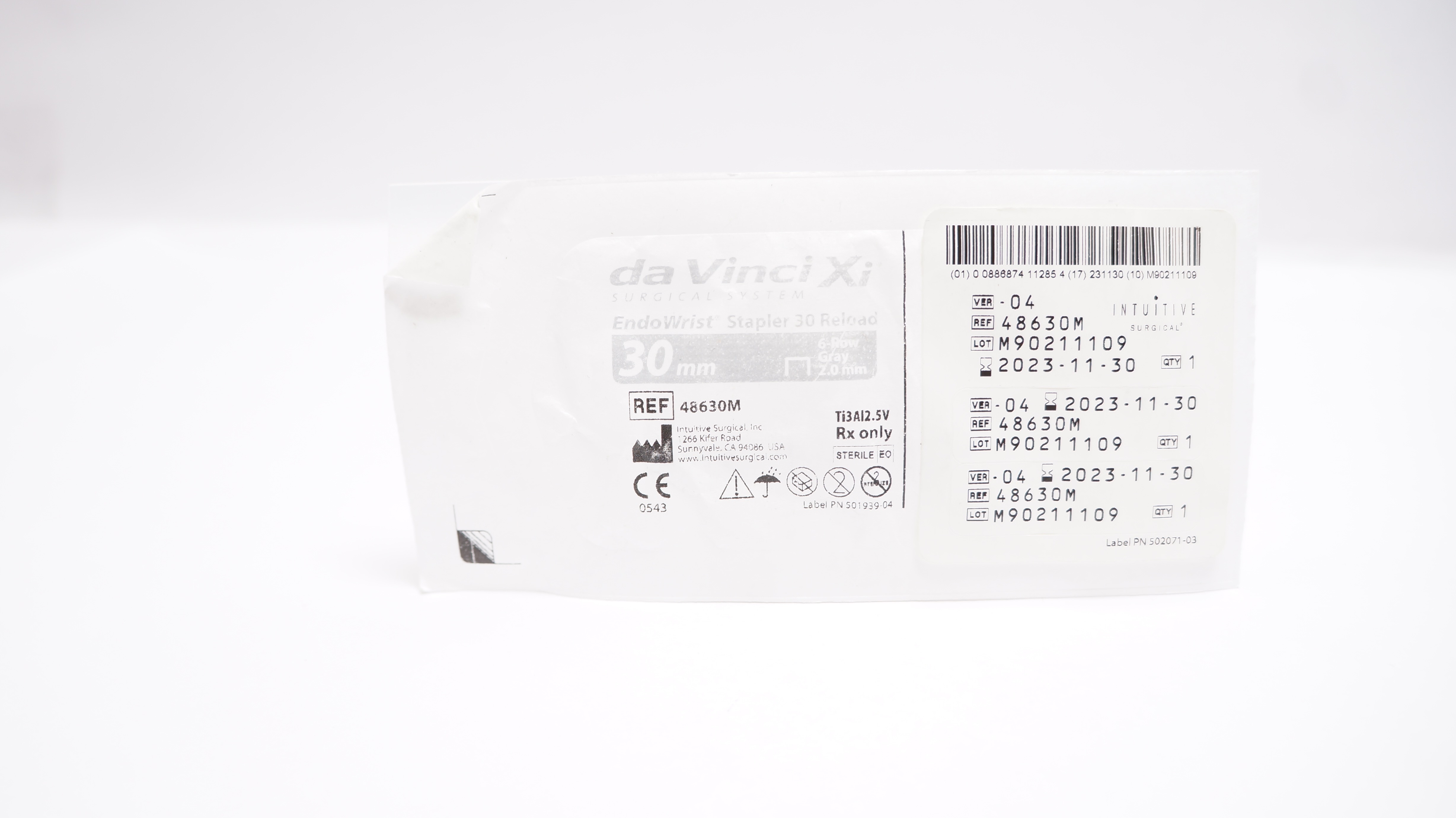 Intuitive Surgical 48630M Da Vinci Xi EndoWrist Stapler 30 Reload 30mm 6-Row