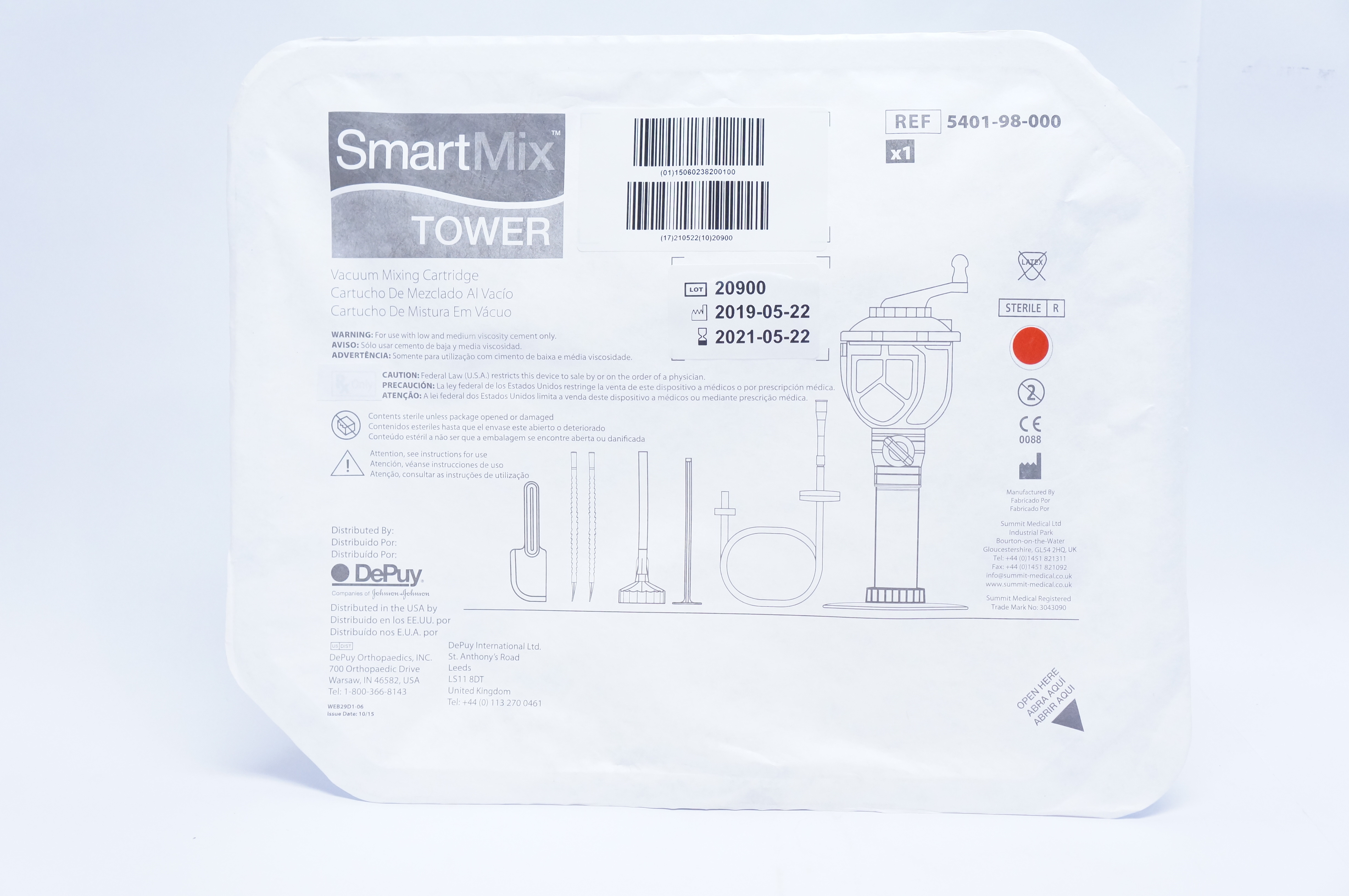 DePuy 5401-98-000 SmartMix Tower Cartridge