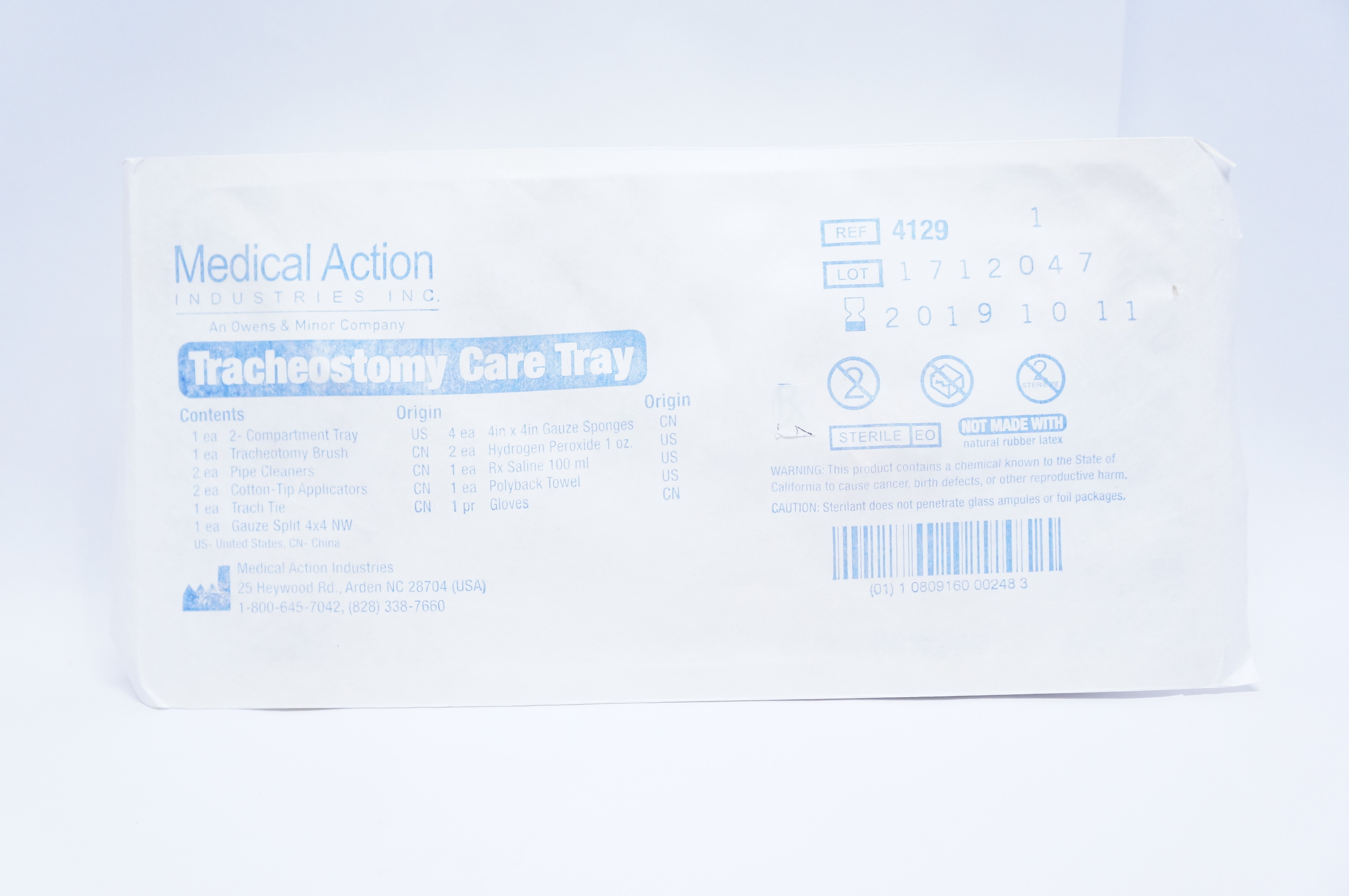 Medical Action Industries 4129 Tracheostomy Care Tray (x)