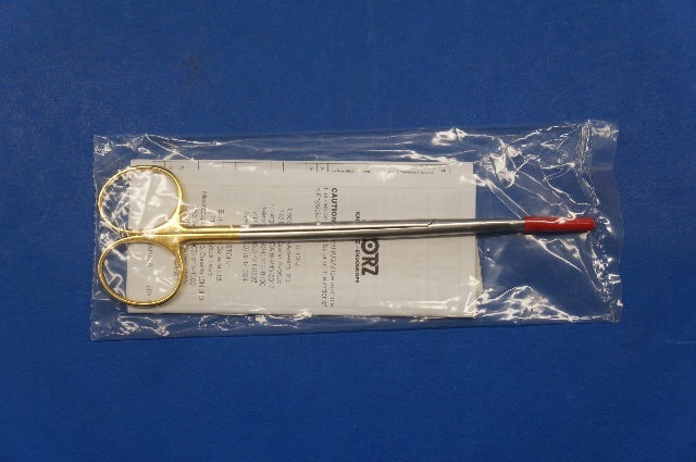 Karl Storz 512818 Scissors, Tungsten Carbide Inserts, Curved, Length 18 cm