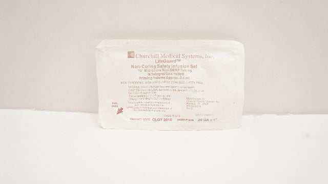 Churchill Medical CLGY2010 Non-Coring Safety Infusion Set 20Ga x 1inch
