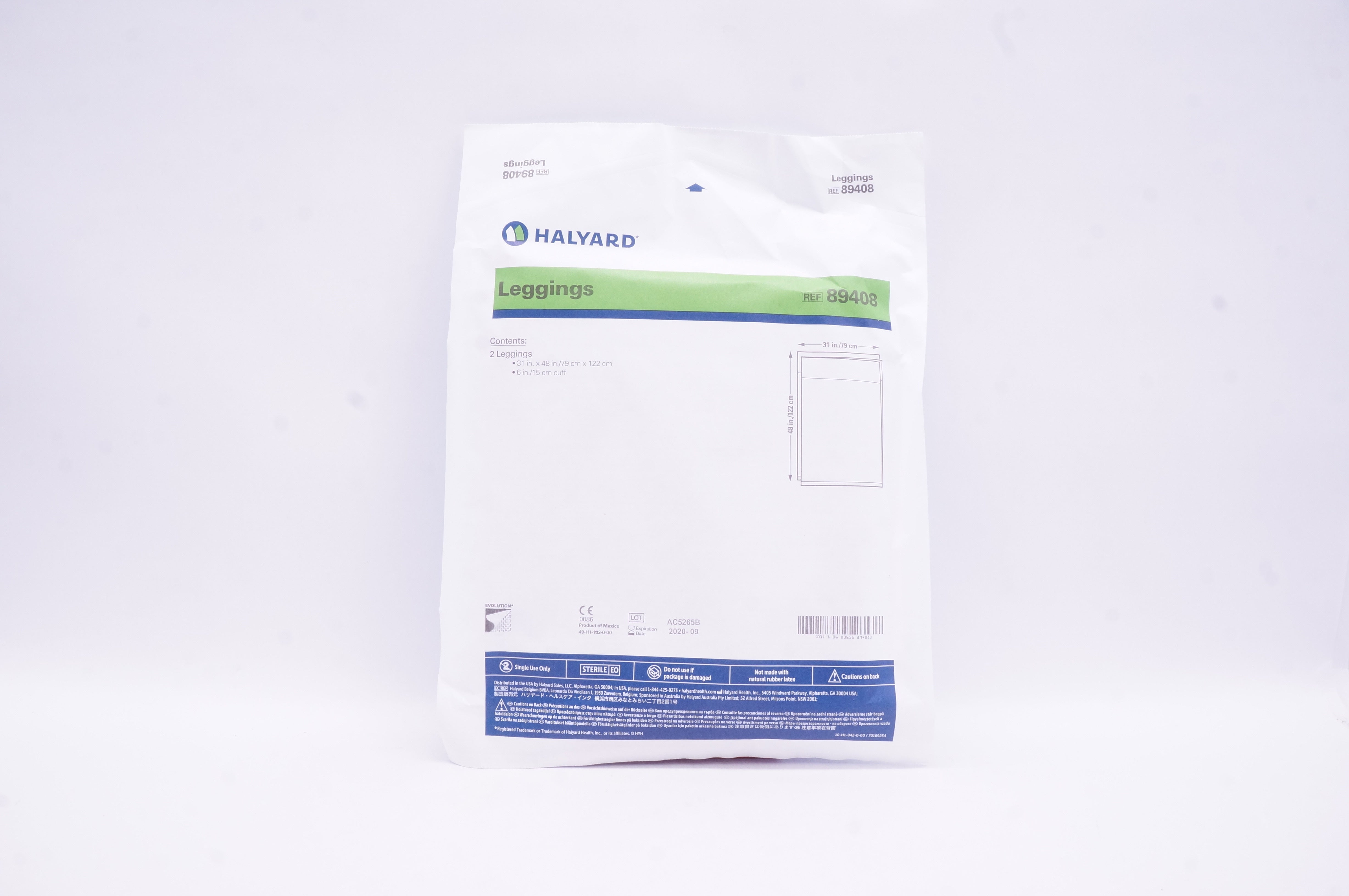 Halyard 89408 Leggings 31inch x 48inch (x)