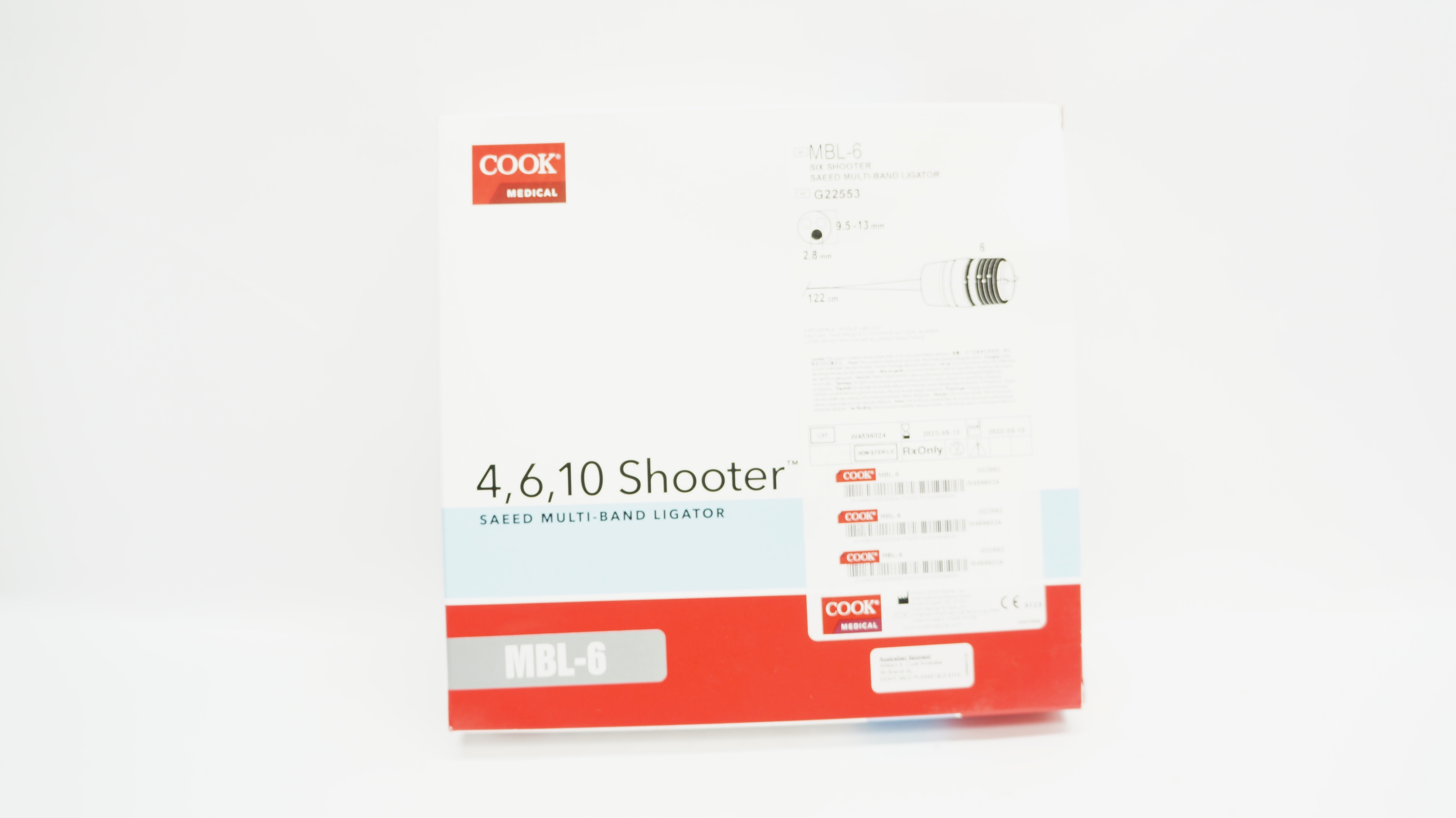 Cook Medical G22553 Six Shooter Saeed Multi-Band Ligator 9.5-13mm x 122cm (x)