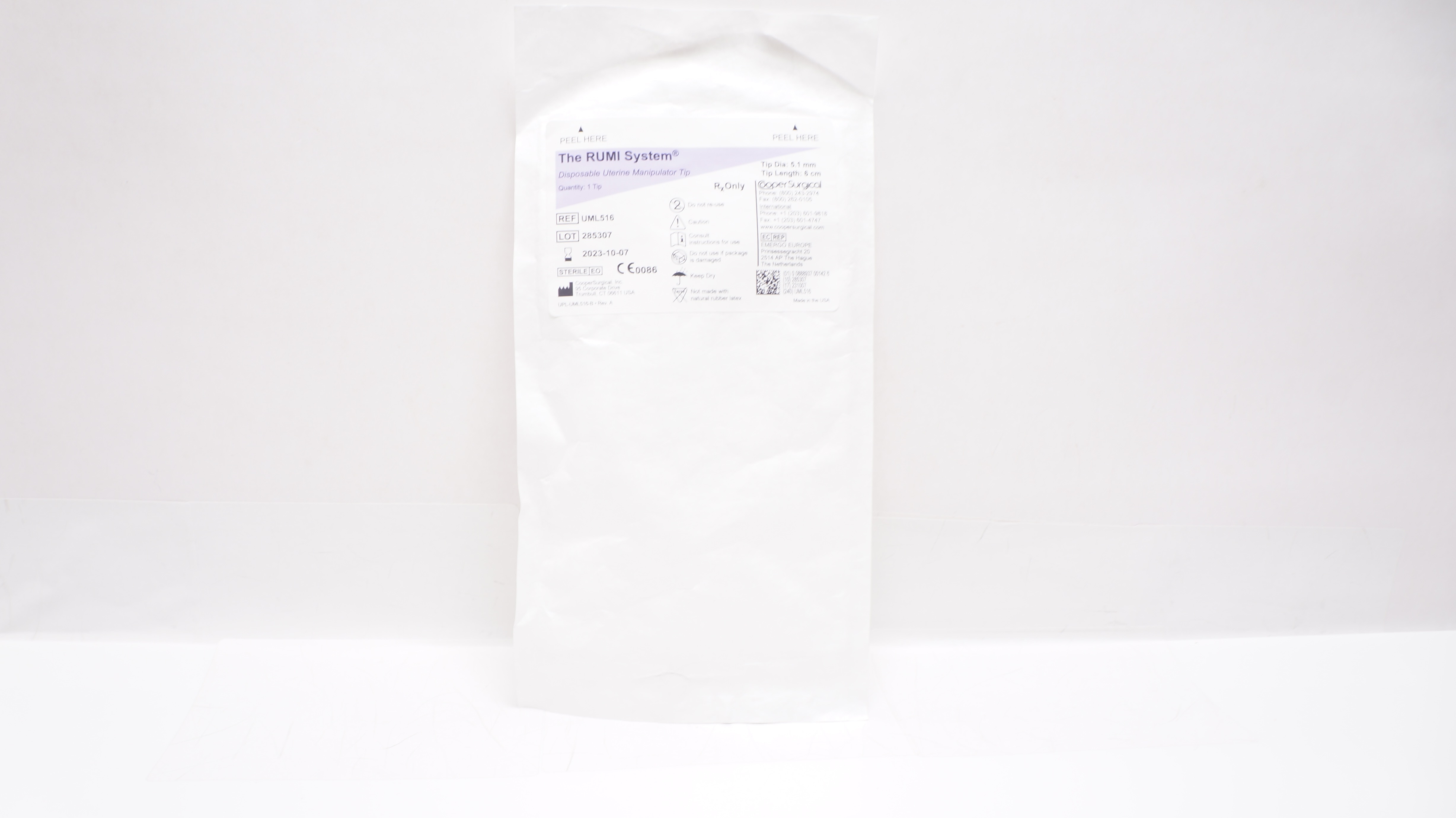 Cooper Surgical UML516 RUMI Disposable Uterine Manipulator Tip 5.1mm x 6cm (x)