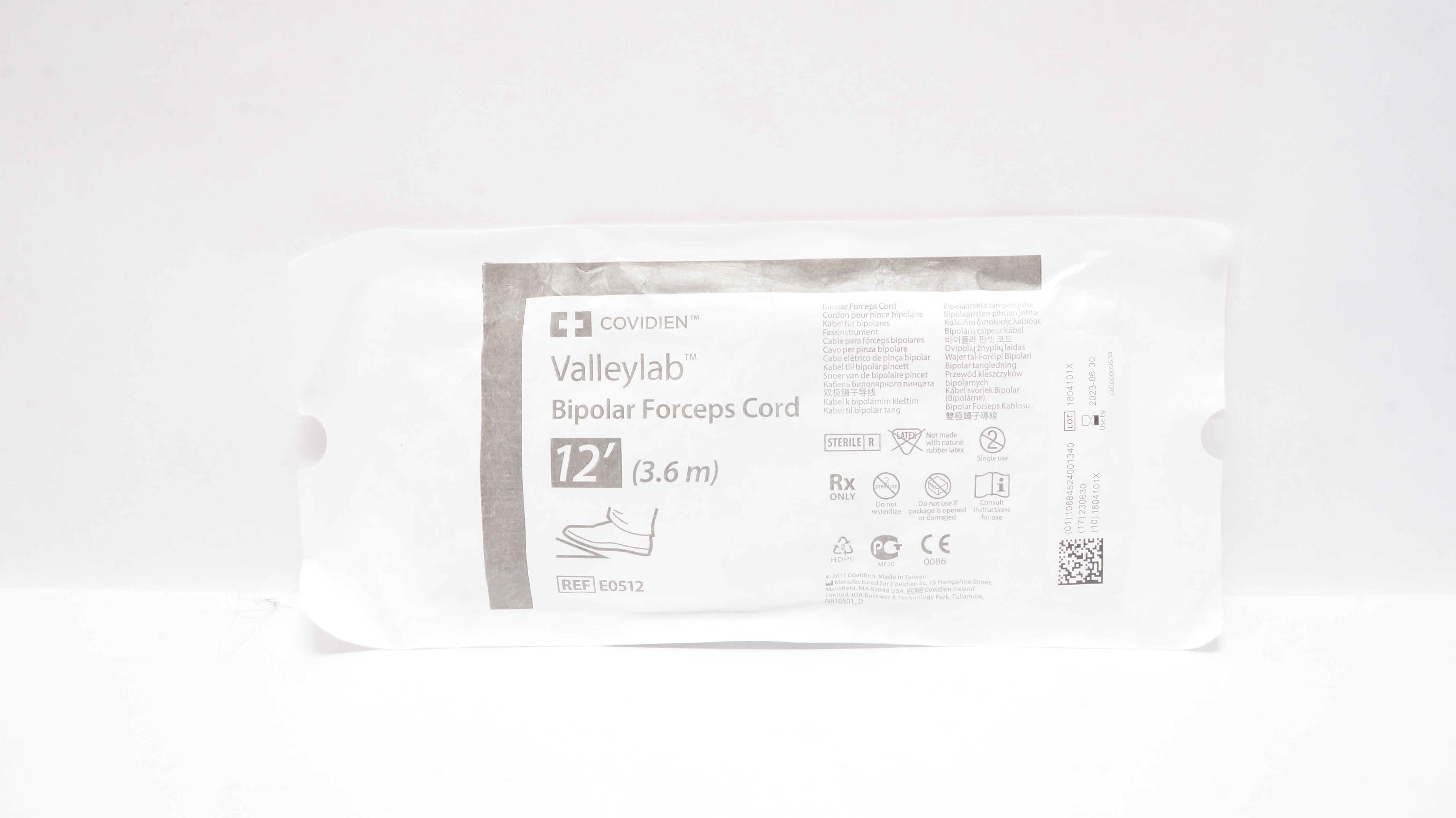 Covidien E0512 Valleylab Bipolar Forceps Cord, 12 Ft.